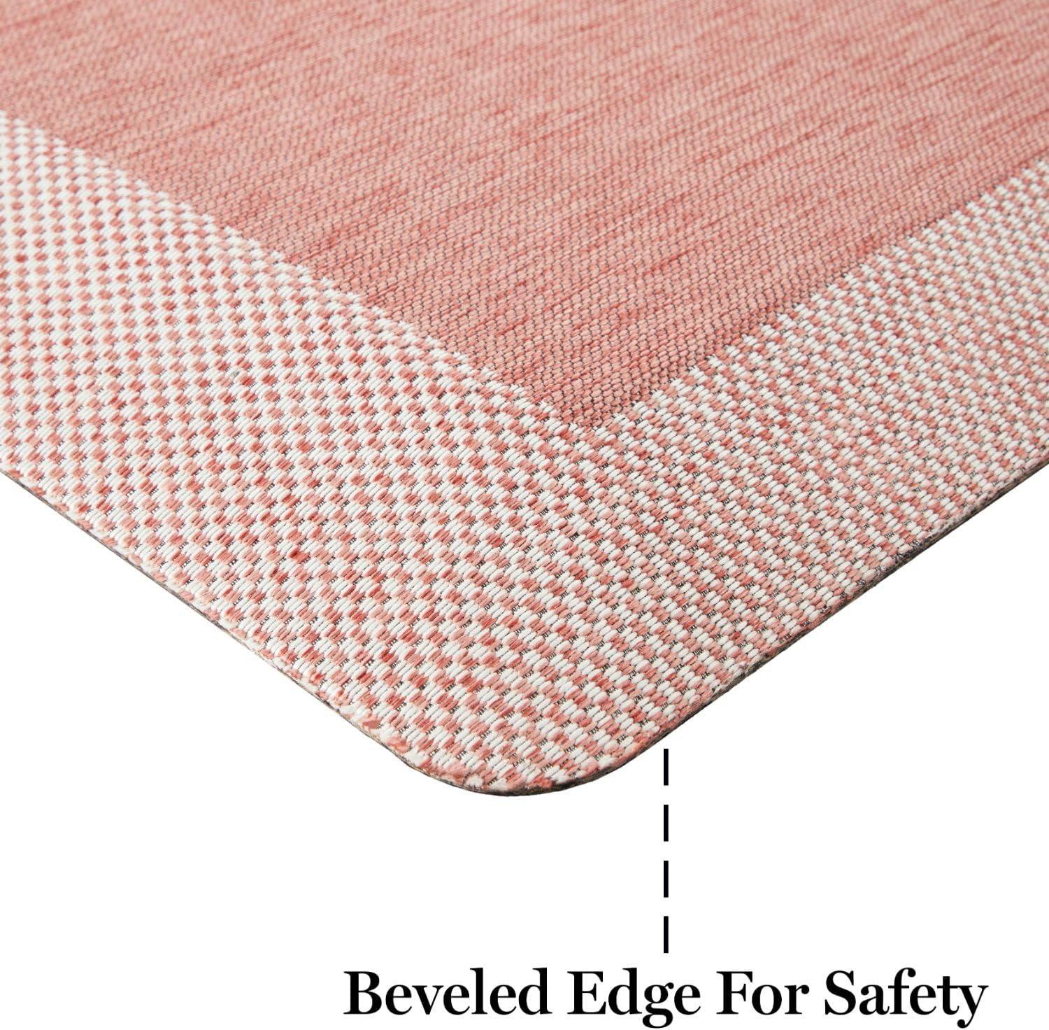 imageMartha Stewart Mira Modern Heathered AntiFatigue AirInfused Kitchen Mat Grey 196quotx32quotSpice Red