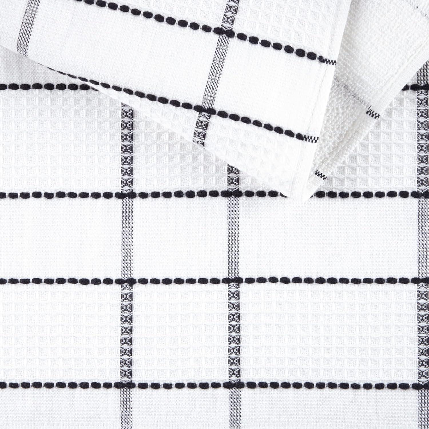 imageMartha Stewart Modern Waffle Kitchen Towel Set 6Pack Grey 16quotx28quotBlack