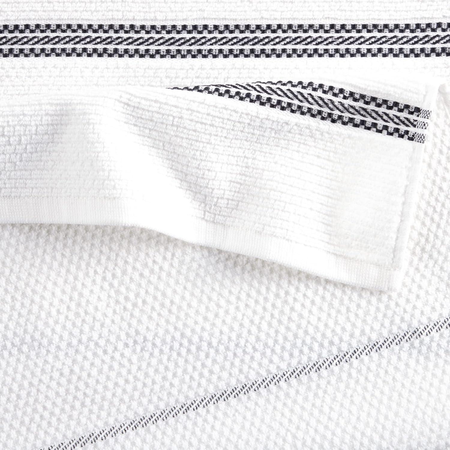 imageMartha Stewart Modern Waffle Kitchen Towel Set 6Pack Grey 16quotx28quotBlack