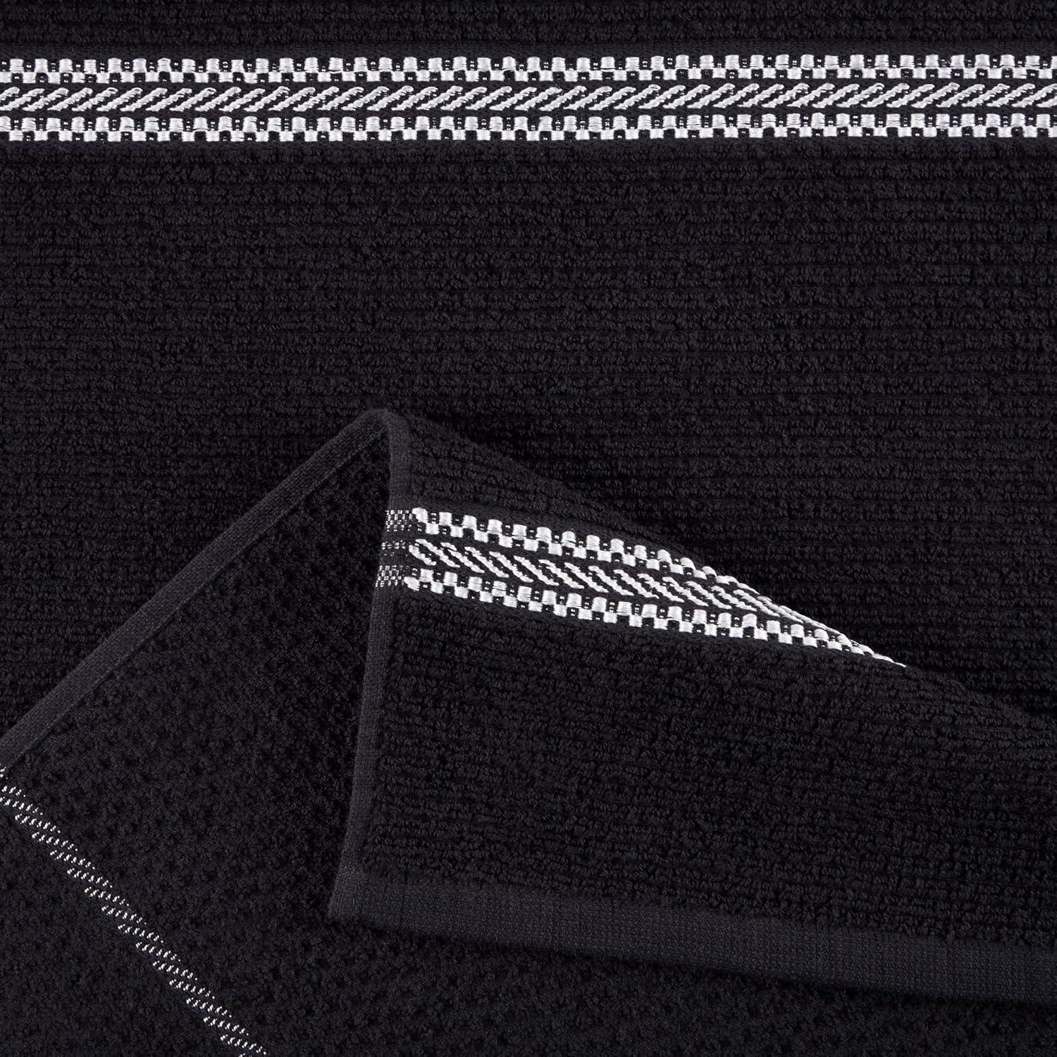 imageMartha Stewart Modern Waffle Kitchen Towel Set 6Pack Grey 16quotx28quotBlack