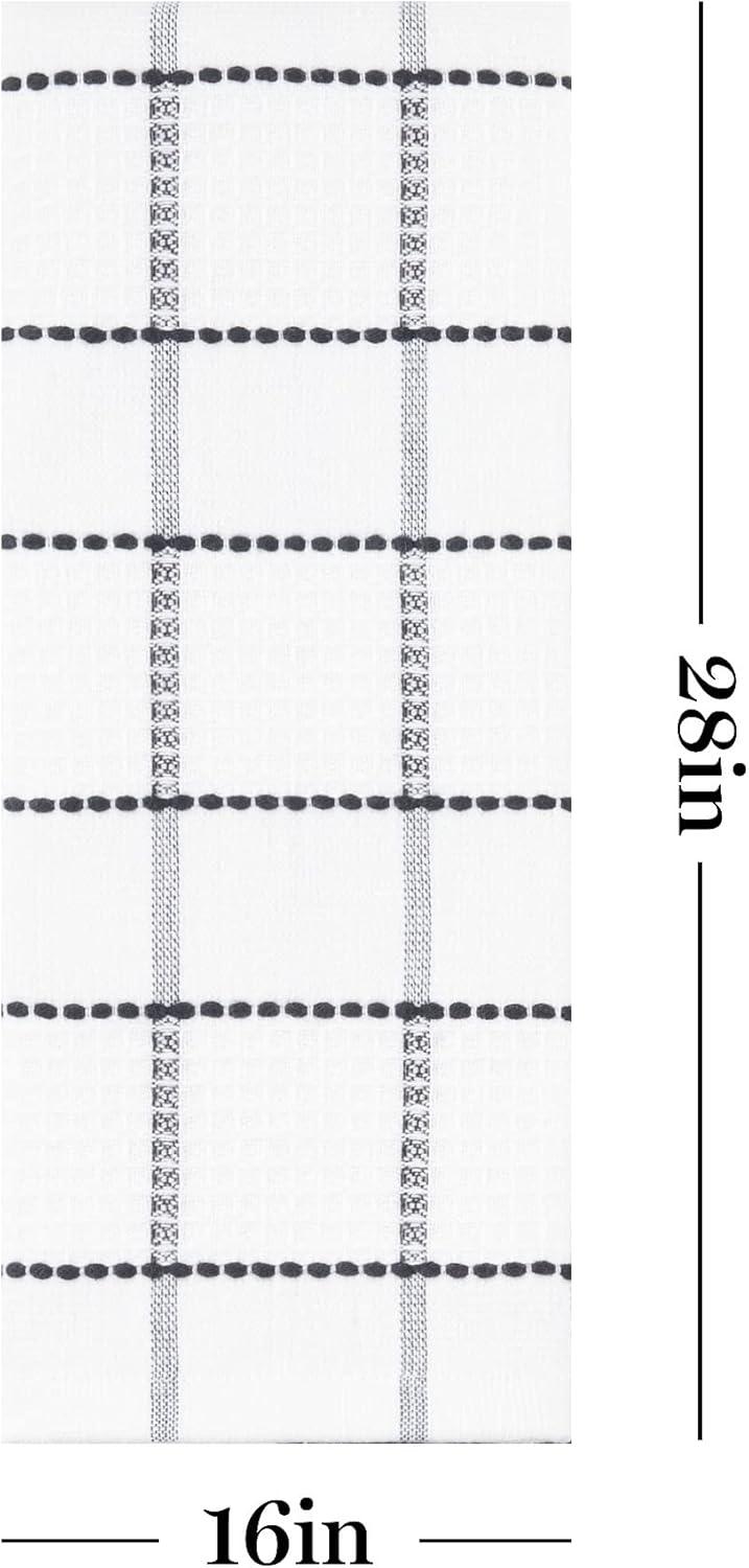 imageMartha Stewart Modern Waffle Kitchen Towel Set 6Pack Grey 16quotx28quotBlack