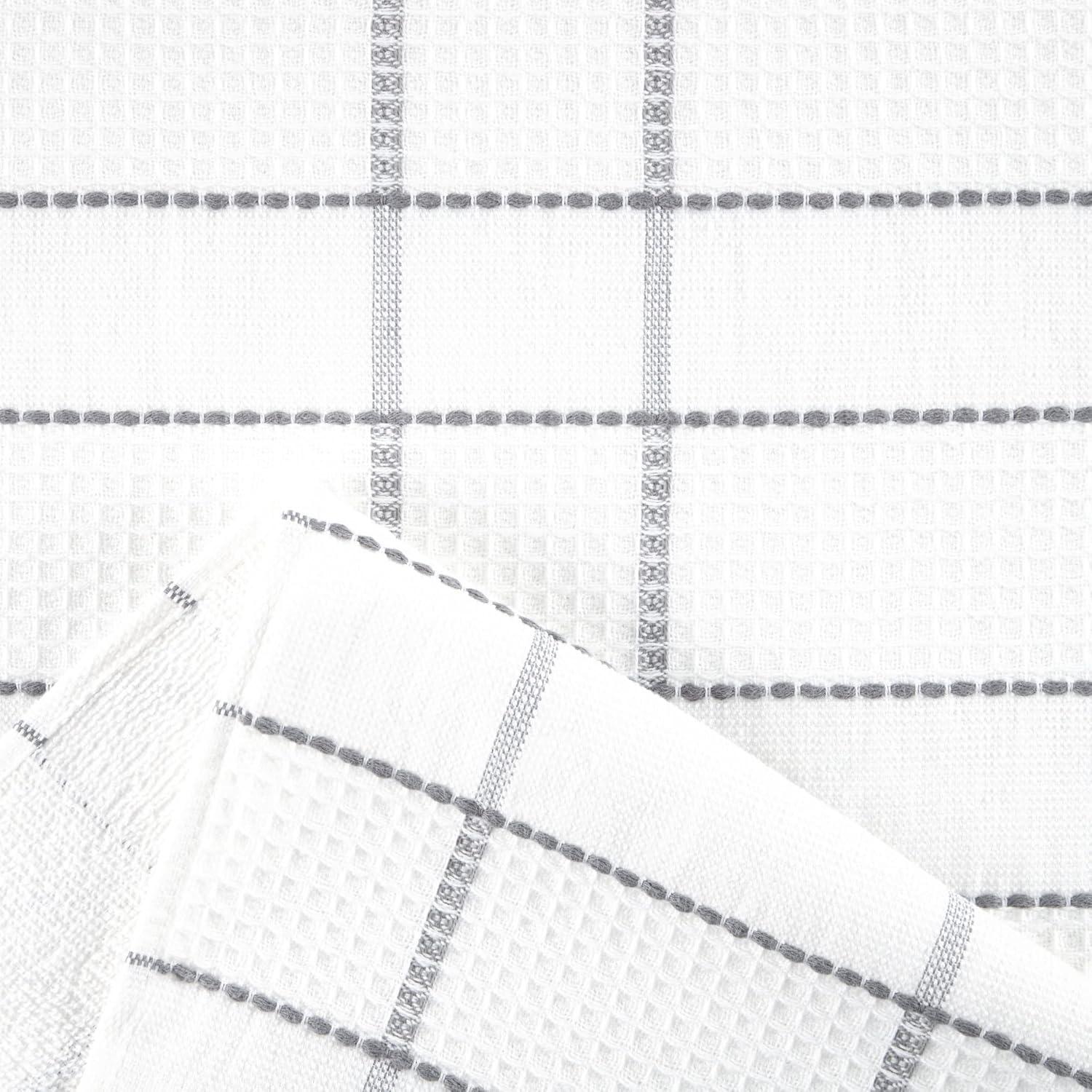imageMartha Stewart Modern Waffle Kitchen Towel Set 6Pack Grey 16quotx28quotGrey