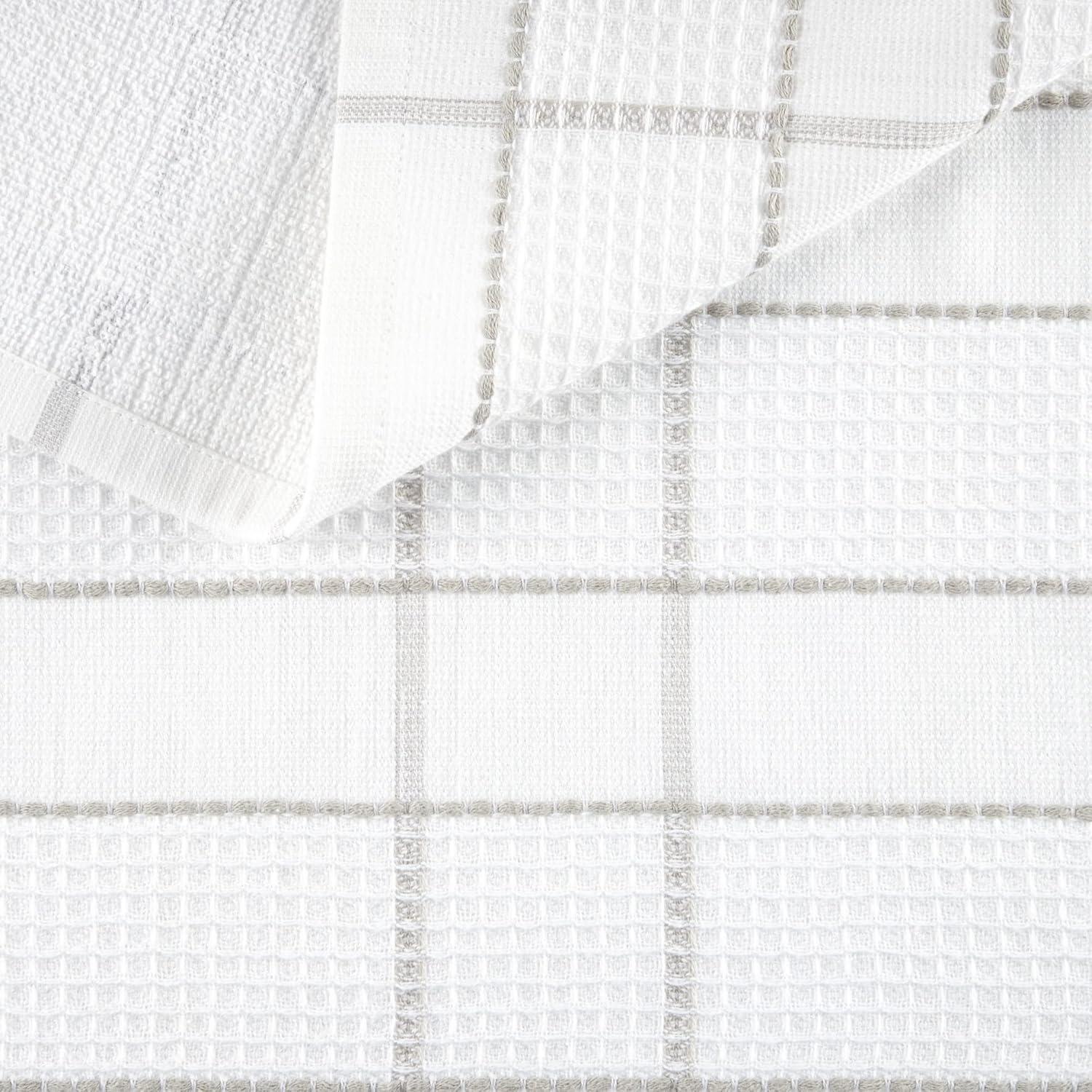 imageMartha Stewart Modern Waffle Kitchen Towel Set 6Pack Grey 16quotx28quotLinen