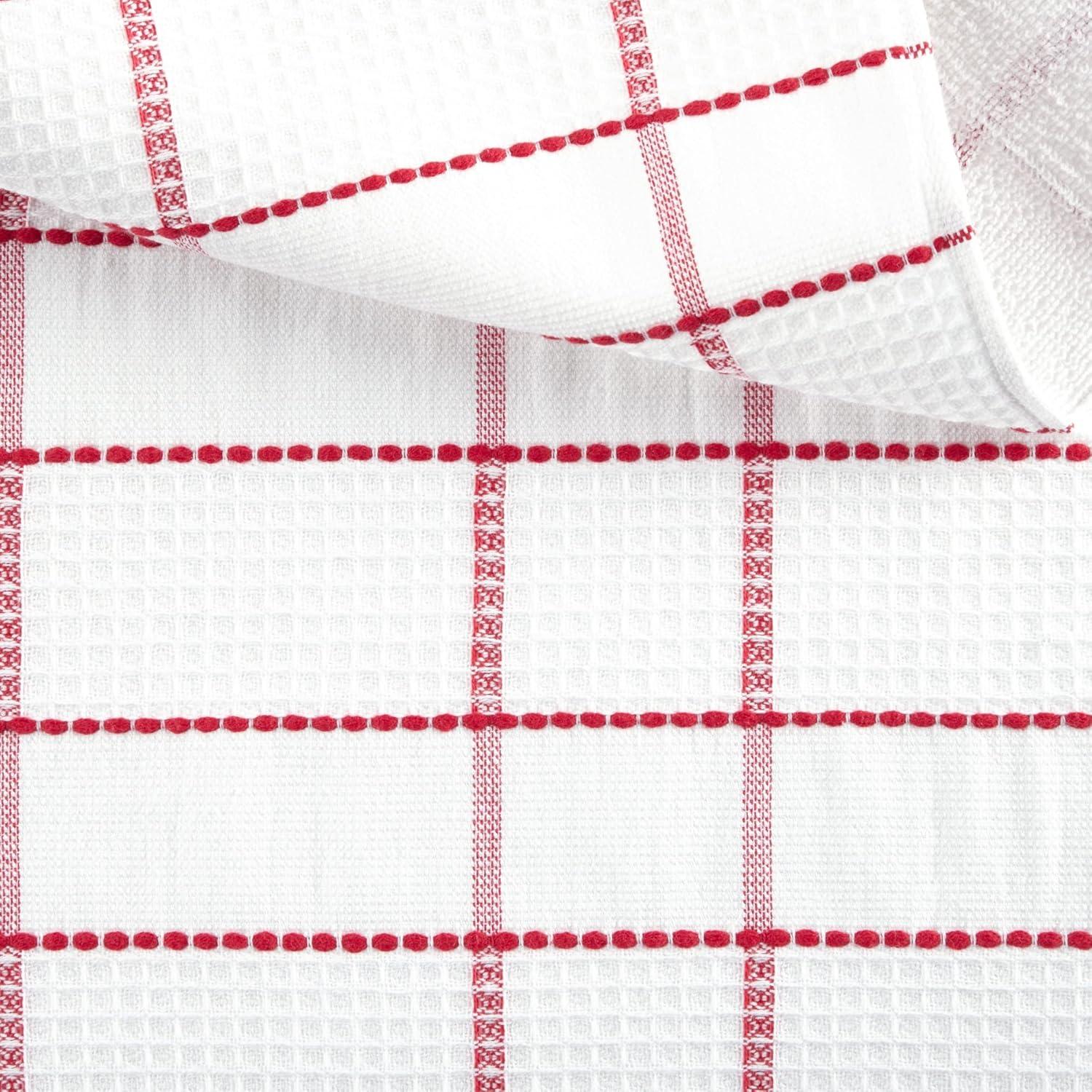 imageMartha Stewart Modern Waffle Kitchen Towel Set 6Pack Grey 16quotx28quotRed