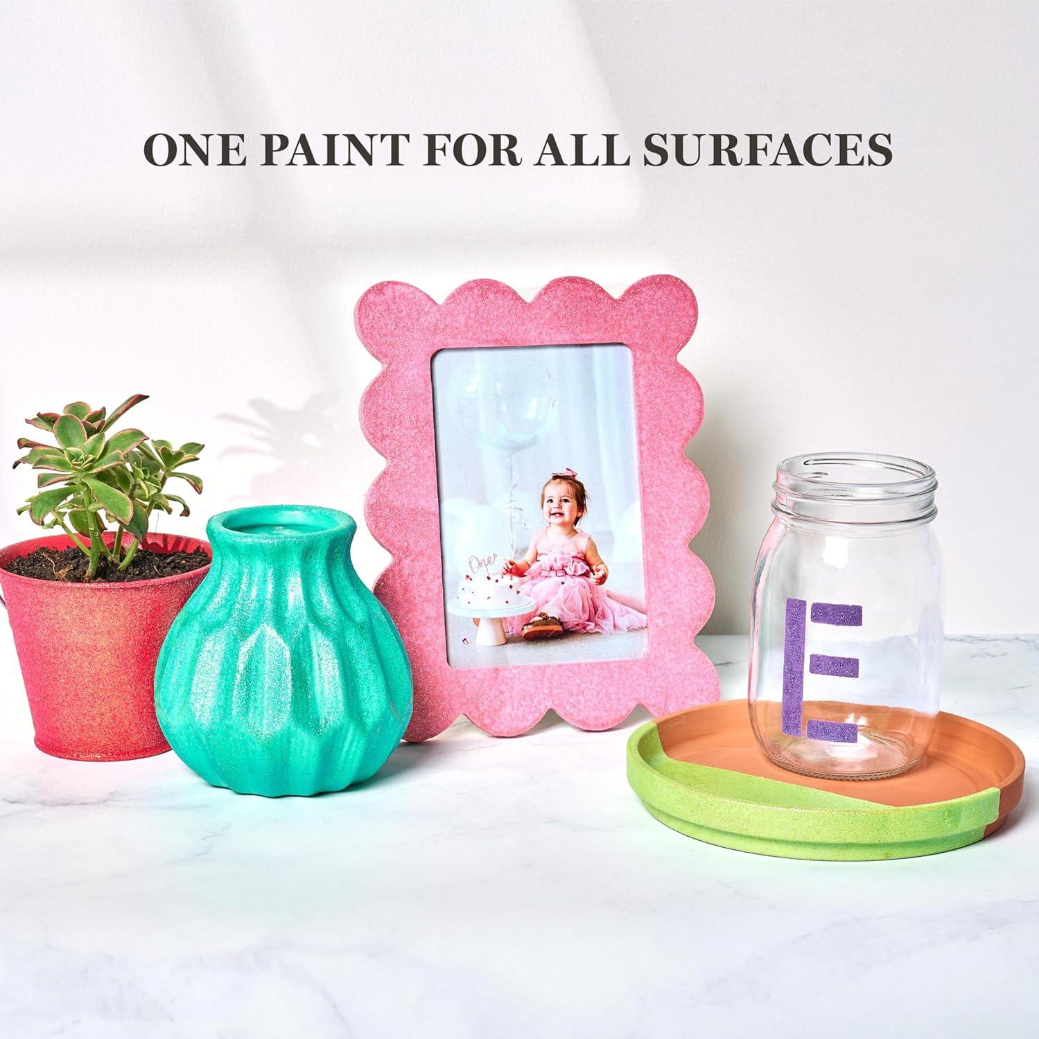 imageMartha Stewart MultiSurface Specialty 10 pc Paint Set Rainbow SparkleRainbow Sparkles