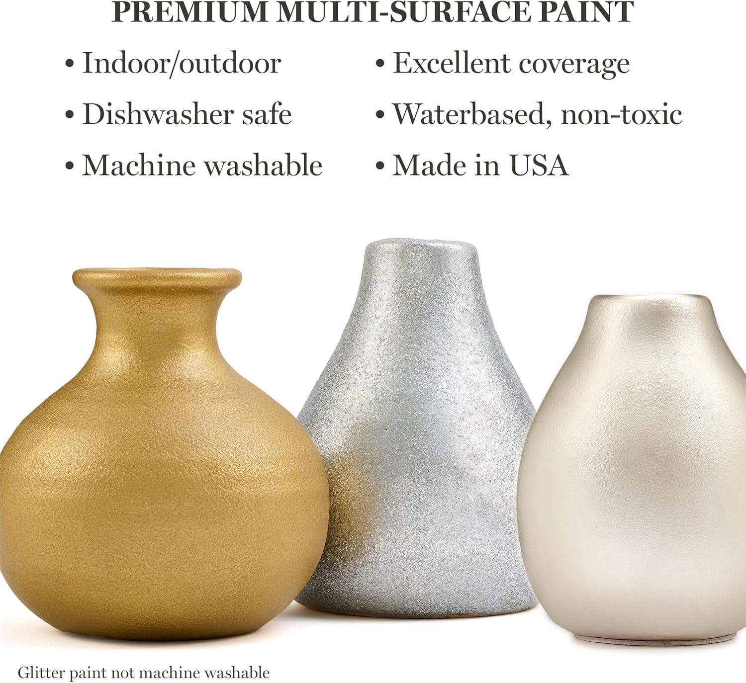 imageMartha Stewart MultiSurface Specialty 10 pc Paint Set Rainbow SparkleRare Metals