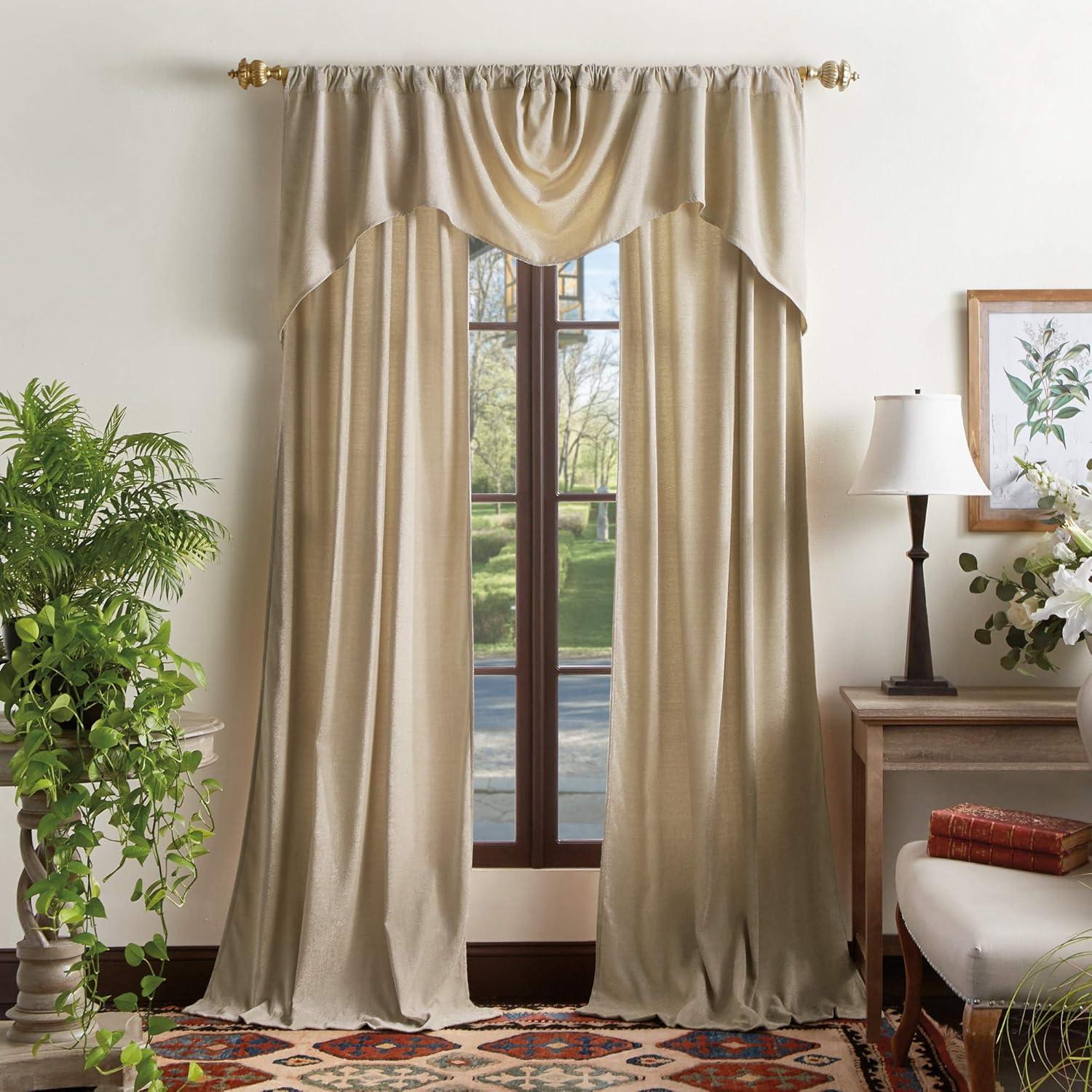 imageMartha Stewart Naples Chenille Solid Back Tab Window Curtain Panel Pair 84quot NavyNatural