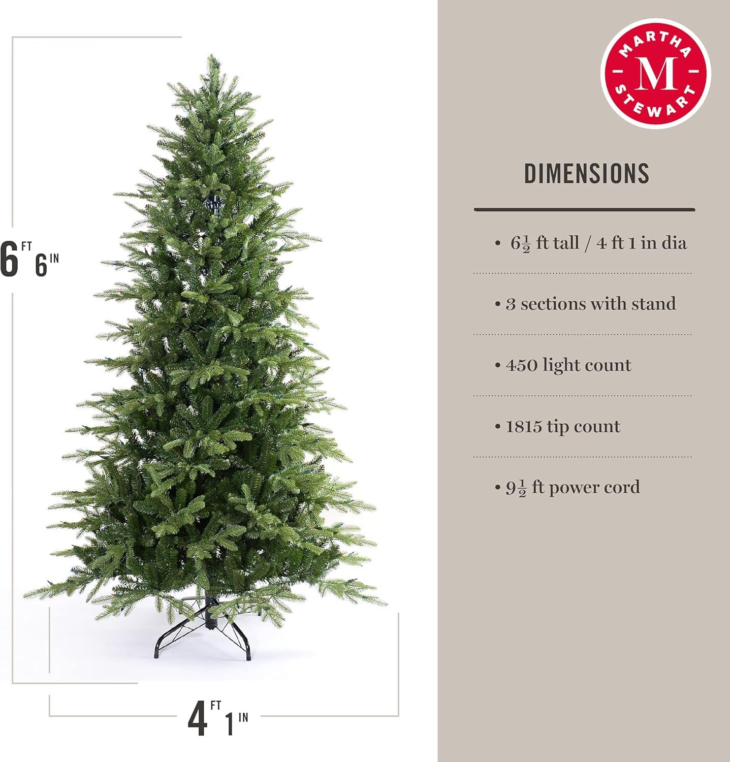 imageMartha Stewart Natural Pine 75 MU PreLit Artificial Christmas Tree Feet Multicolored LightsMulticolored Lights
