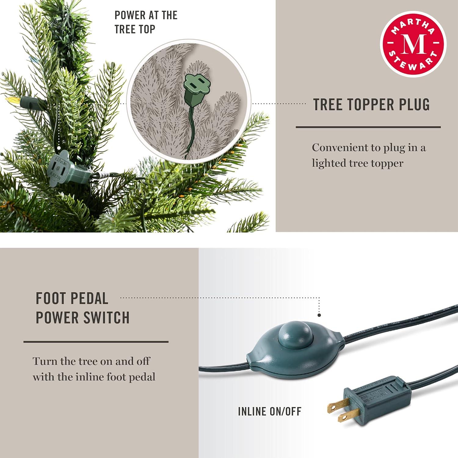 imageMartha Stewart Natural Pine 75 MU PreLit Artificial Christmas Tree Feet Multicolored LightsMulticolored Lights