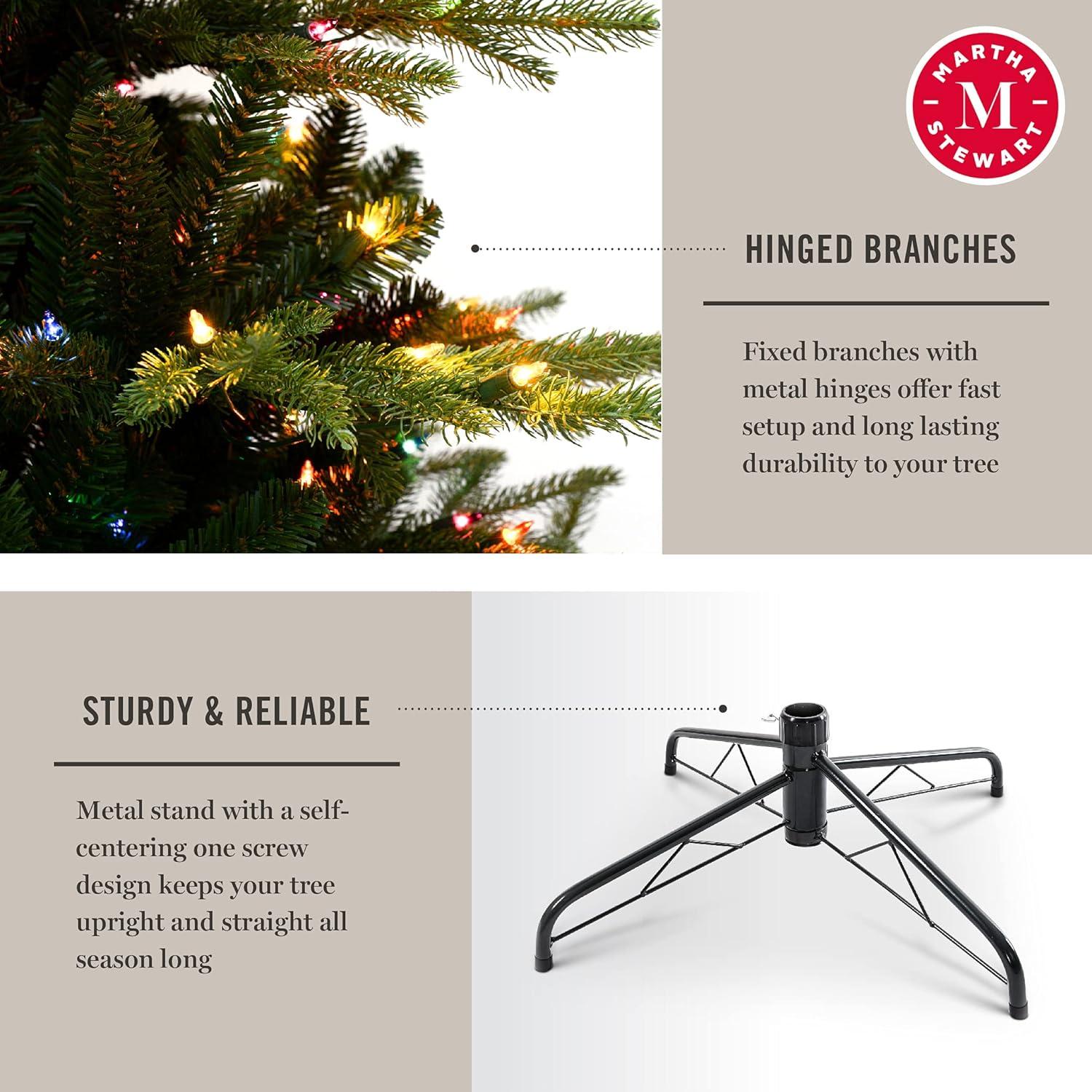 imageMartha Stewart Natural Pine 75 MU PreLit Artificial Christmas Tree Feet Multicolored LightsMulticolored Lights