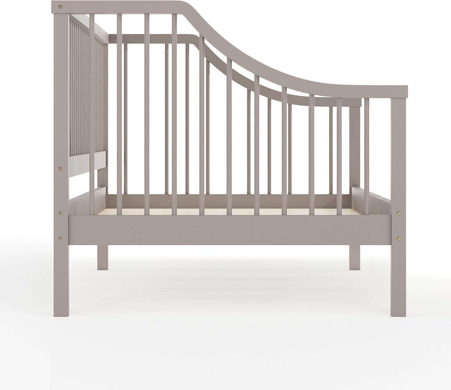 imageMartha Stewart Neely Platform Daybed with Wood Spindles Solid Wood Frame No Box Spring Needed Twin Size GrayGrey
