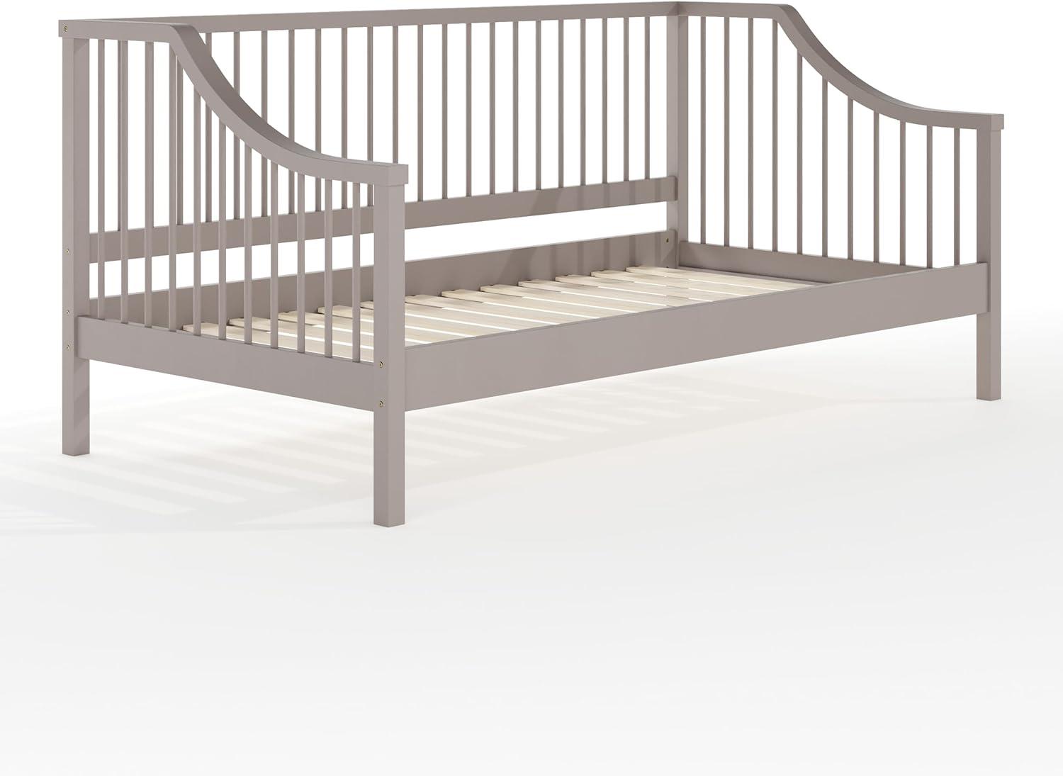 imageMartha Stewart Neely Platform Daybed with Wood Spindles Solid Wood Frame No Box Spring Needed Twin Size GrayGrey