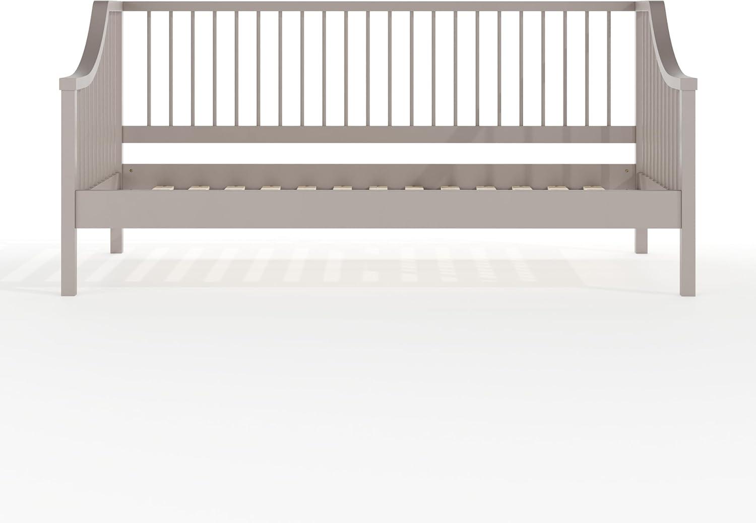 imageMartha Stewart Neely Platform Daybed with Wood Spindles Solid Wood Frame No Box Spring Needed Twin Size GrayGrey