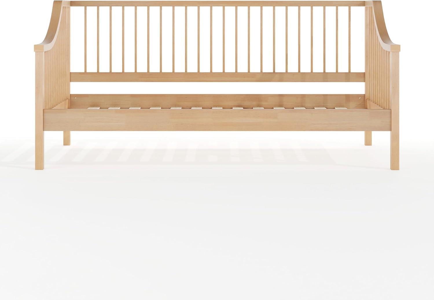 imageMartha Stewart Neely Platform Daybed with Wood Spindles Solid Wood Frame No Box Spring Needed Twin Size GrayLight Beech