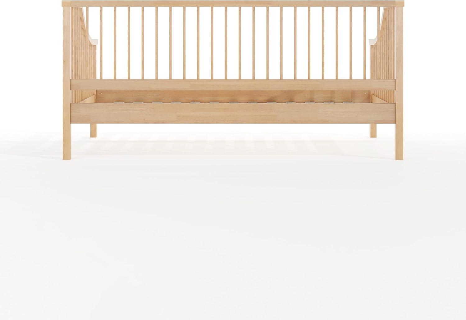 imageMartha Stewart Neely Platform Daybed with Wood Spindles Solid Wood Frame No Box Spring Needed Twin Size GrayLight Beech