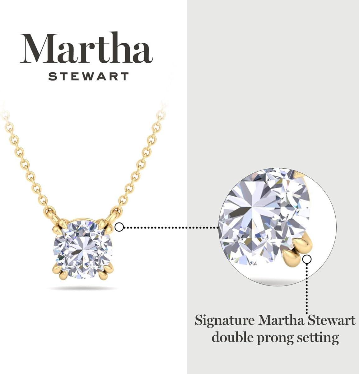 imageMartha Stewart Pear Shape Lab Grown Diamond Solitaire Necklace in 14 Karat Gold Lab Grown Diamond Necklacewhitegold
