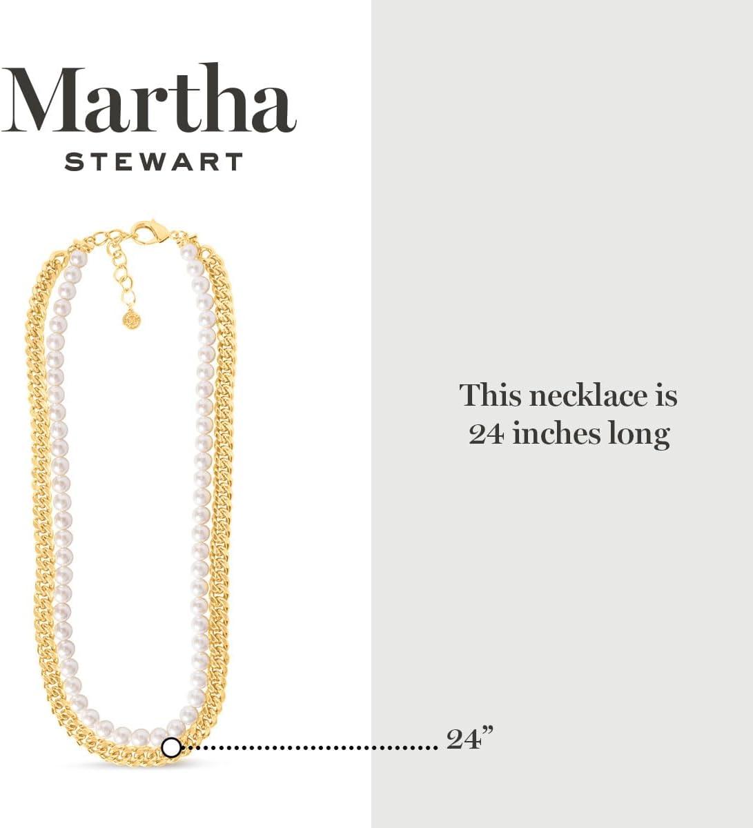 imageMartha Stewart Pearl and Curb Chain Necklace In Gold 24 Inches For Women
