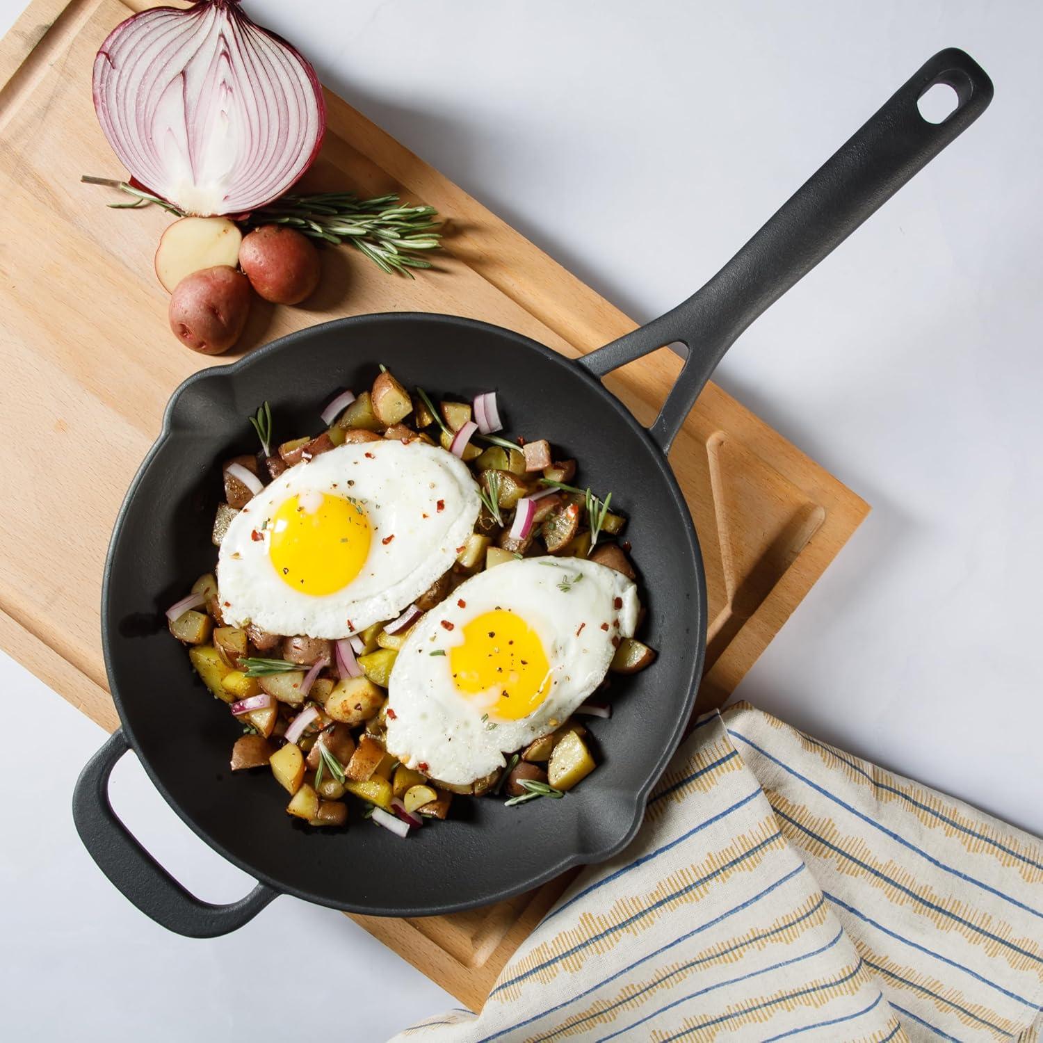 imageMartha Stewart Pre Seasoned Cast Iron 12quot SkilletCast Iron