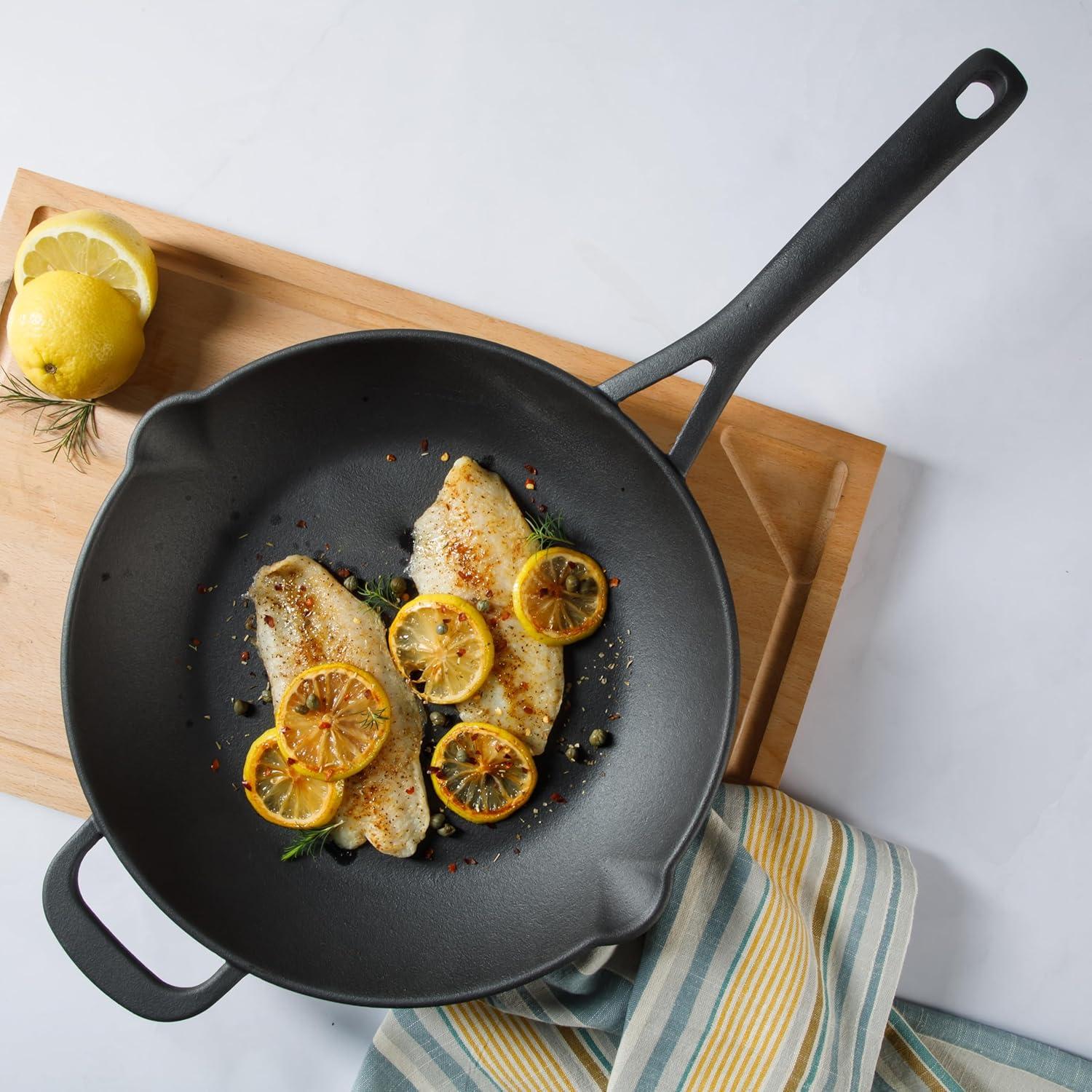 imageMartha Stewart Pre Seasoned Cast Iron 12quot SkilletCast Iron