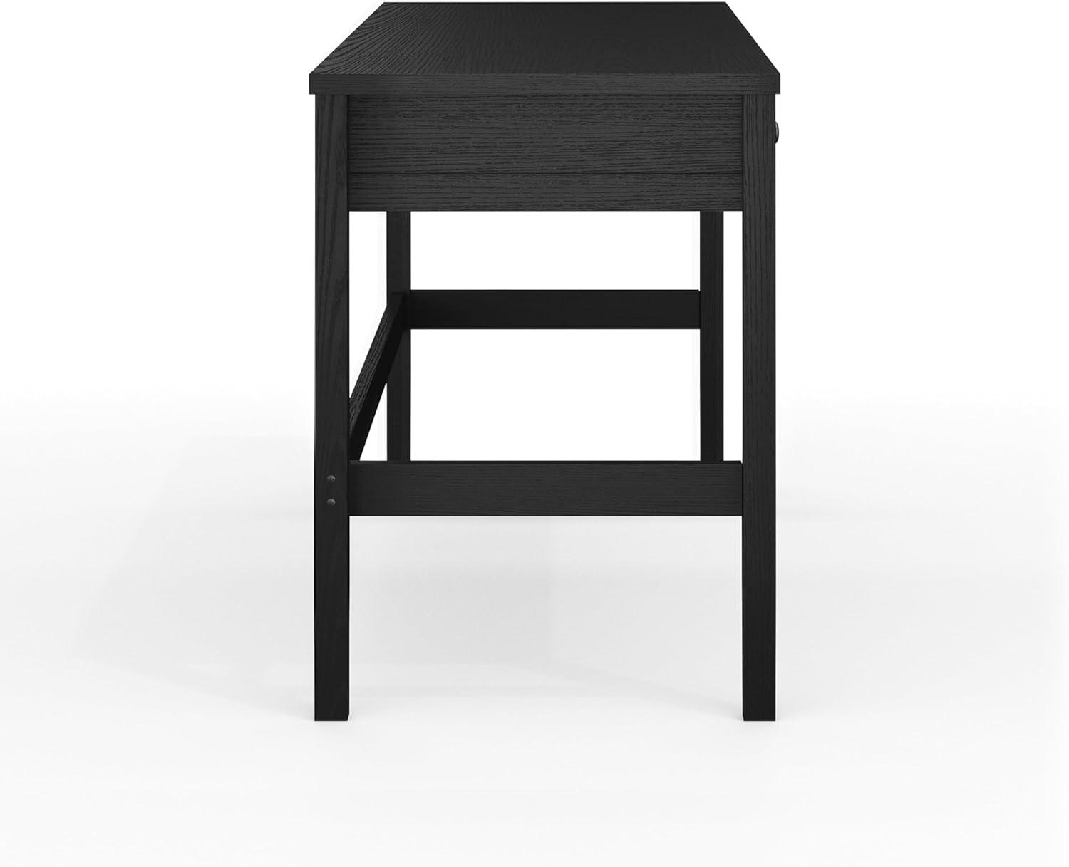 imageMartha Stewart Rhett Home Office Desk with 3 Drawers and Tapered Legs in Black with Oil Rubbed Bronze HardwareBlack FrameOil Rubbed Bronzed Hardware