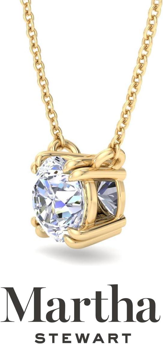 imageMartha Stewart Round Shape Lab Grown Diamond Solitaire Necklace In 14 Karat Goldyellowgold