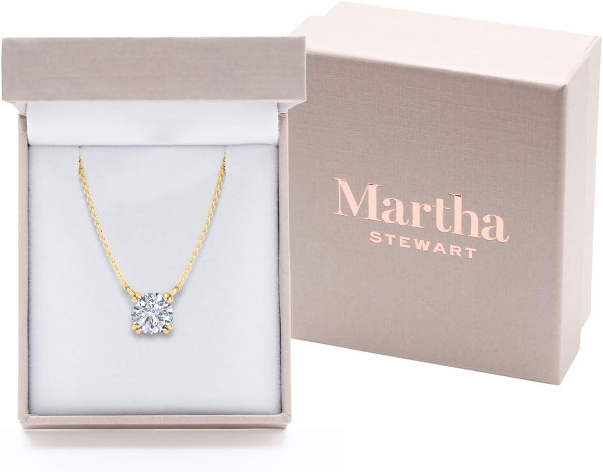 imageMartha Stewart Round Shape Lab Grown Diamond Solitaire Necklace In 14 Karat Goldyellowgold