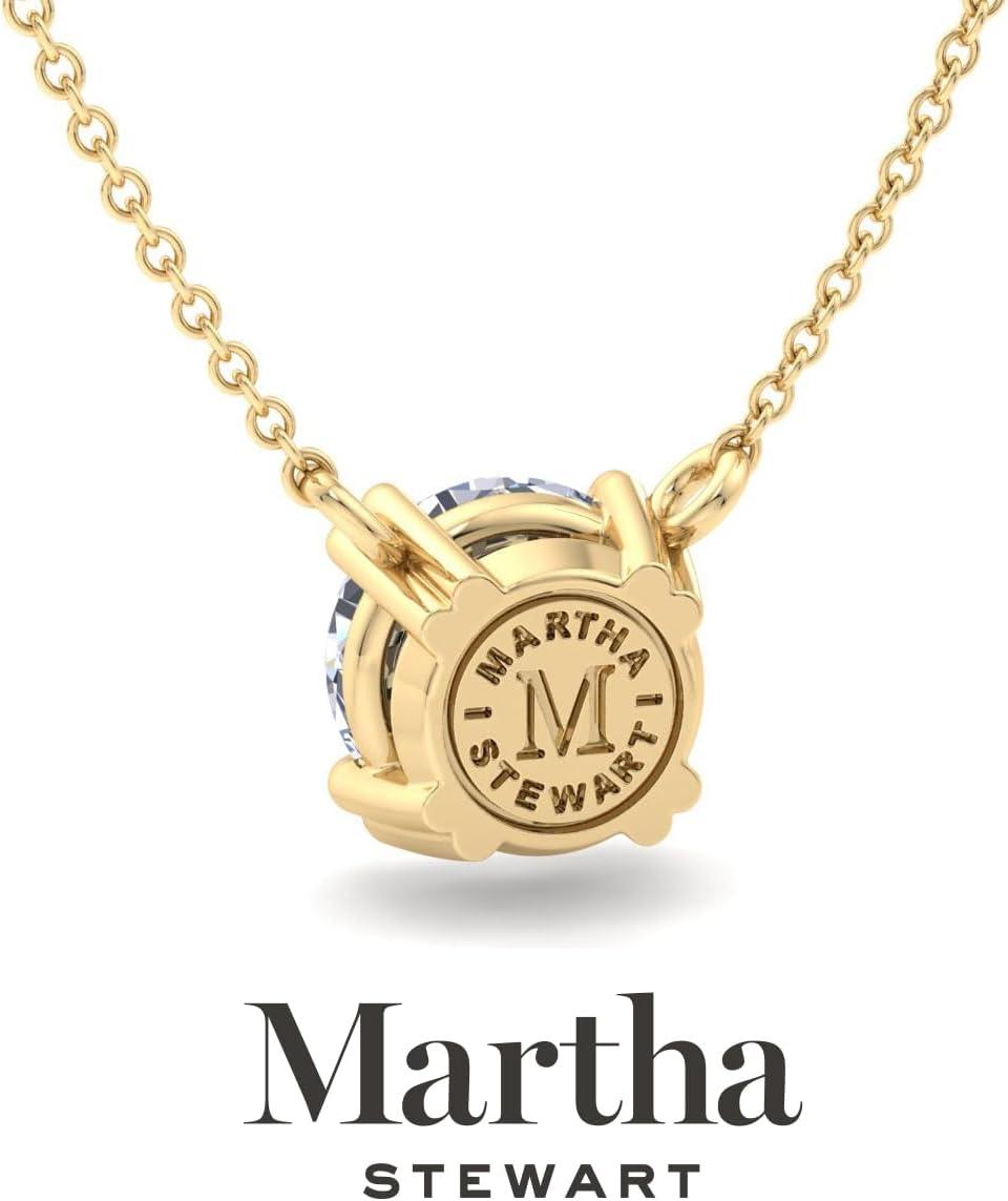 imageMartha Stewart Round Shape Lab Grown Diamond Solitaire Necklace In 14 Karat Goldyellowgold
