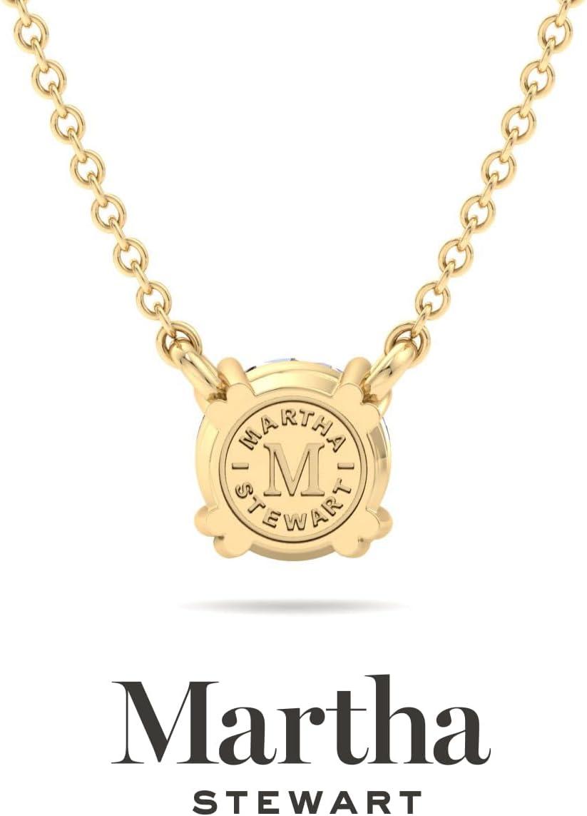 imageMartha Stewart Round Shape Lab Grown Diamond Solitaire Necklace In 14 Karat Goldyellowgold