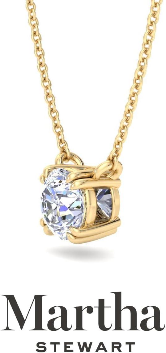 imageMartha Stewart Round Shape Lab Grown Diamond Solitaire Necklace In 14 Karat Goldyellowgold
