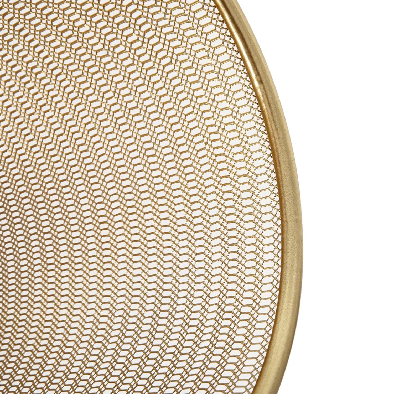 imageMartha Stewart Ryder Gold Mesh Metal Trash Can 45 Gallon Wastebasket for Office