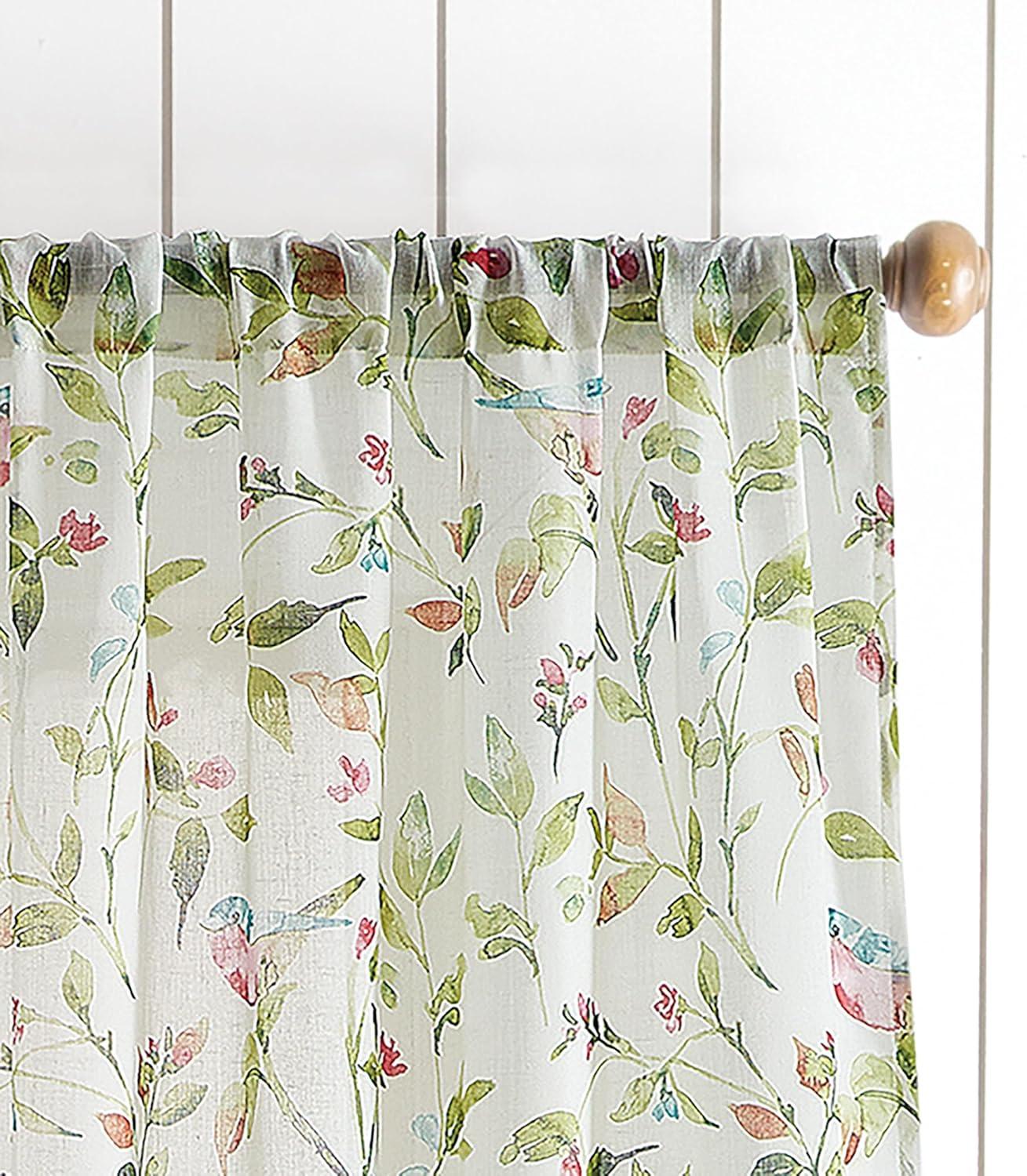 imageMartha Stewart Sheer Curtains Floral Botanical Kensington Flower Garden Rod Pocket Window Curtain Panel Pair 95quot Multi PinkMulti Pink