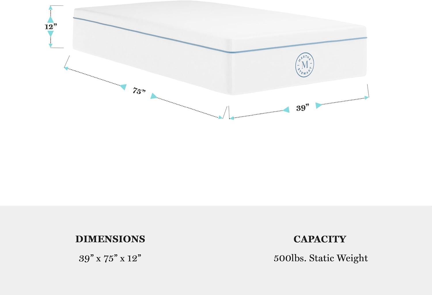 imageMartha Stewart SleepComplete King Mattress in a Box Firm Pocket Spring and Foam Hybrid Mattress DualAction Cooling 5Way Zoning Coolweave Cover 12 quot WhiteTwin