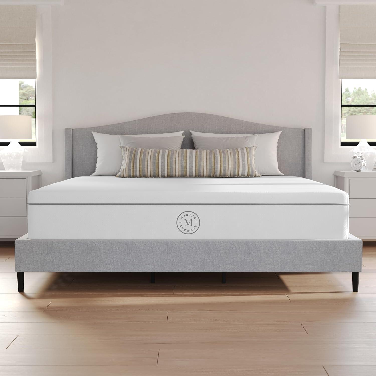 imageMartha Stewart SleepComplete King Mattress in a Box Firm Pocket Spring and Foam Hybrid Mattress DualAction Cooling 5Way Zoning Coolweave Cover 12 quot WhiteKing