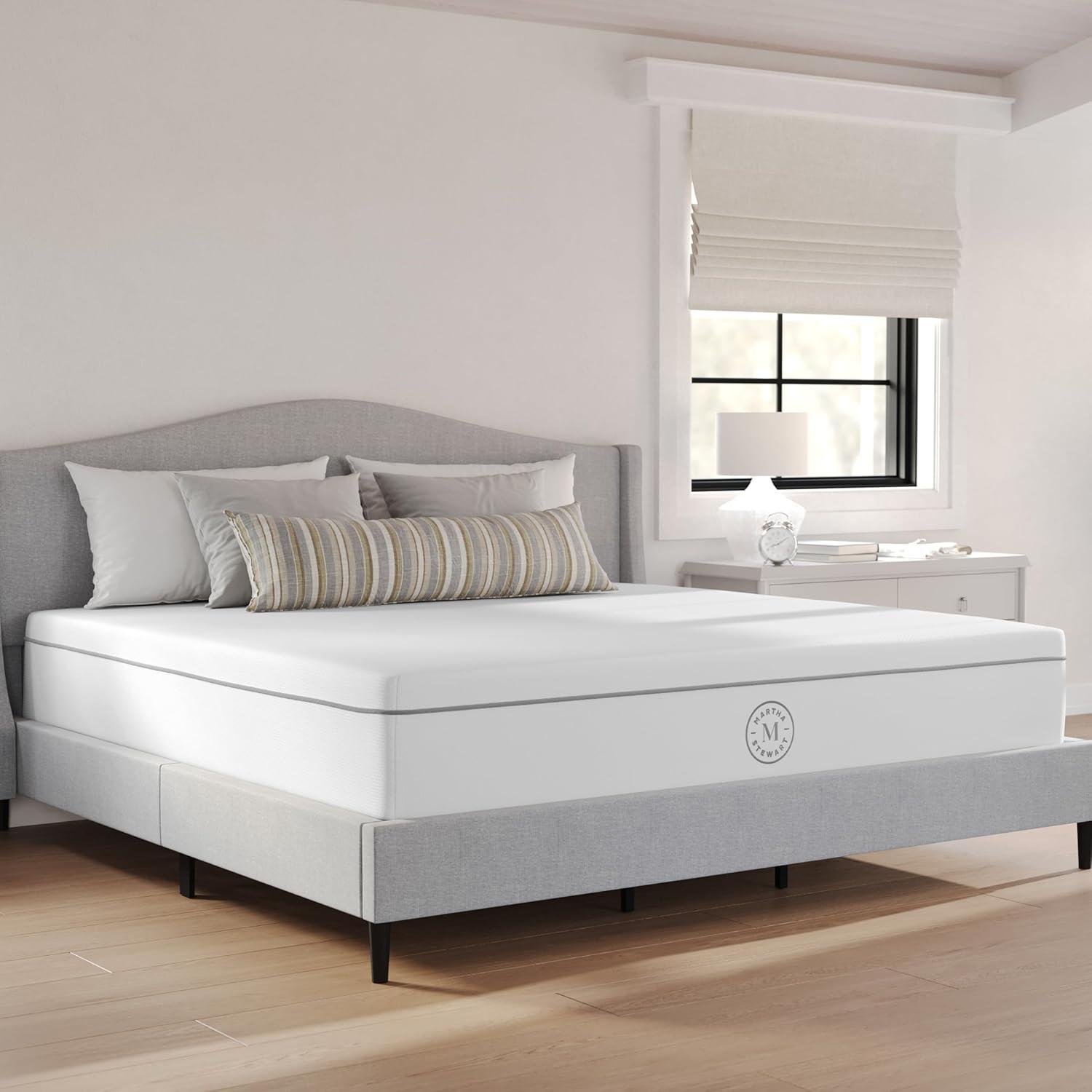 imageMartha Stewart SleepComplete King Mattress in a Box Firm Pocket Spring and Foam Hybrid Mattress DualAction Cooling 5Way Zoning Coolweave Cover 12 quot WhiteKing