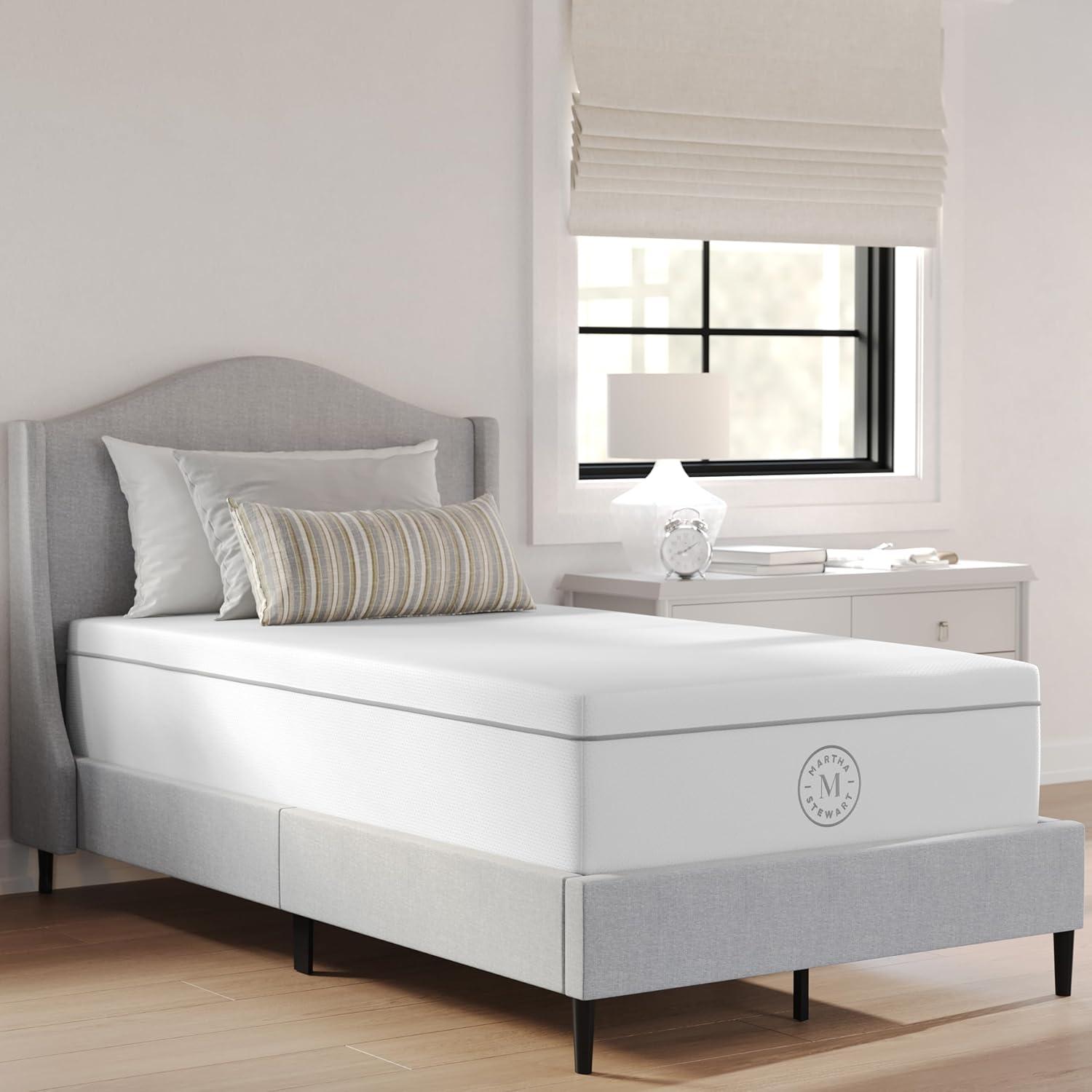 imageMartha Stewart SleepComplete King Mattress in a Box Firm Pocket Spring and Foam Hybrid Mattress DualAction Cooling 5Way Zoning Coolweave Cover 12 quot WhiteTwin