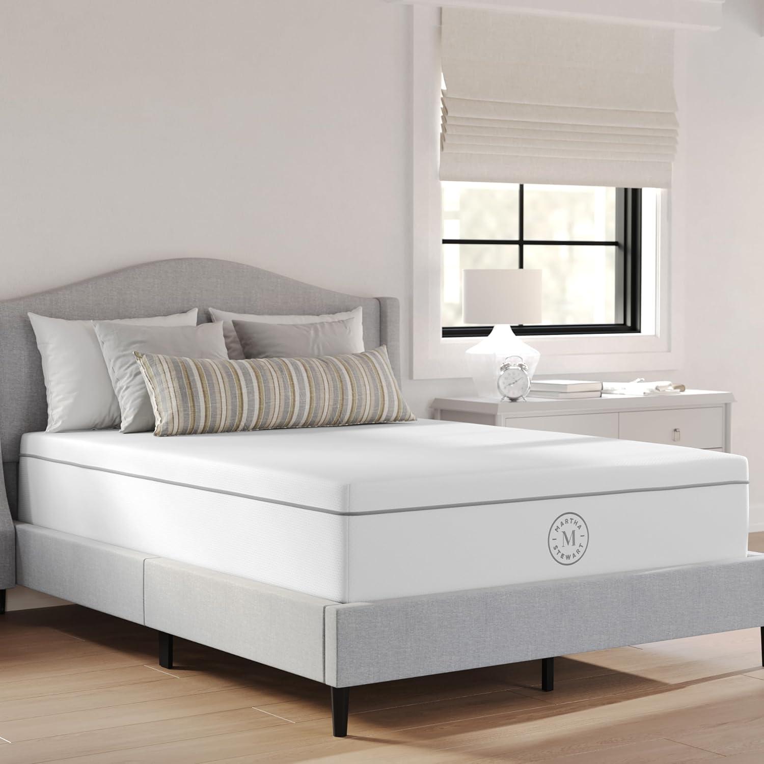 imageMartha Stewart SleepComplete King Mattress in a Box Firm Pocket Spring and Foam Hybrid Mattress DualAction Cooling 5Way Zoning Coolweave Cover 12 quot WhiteFull