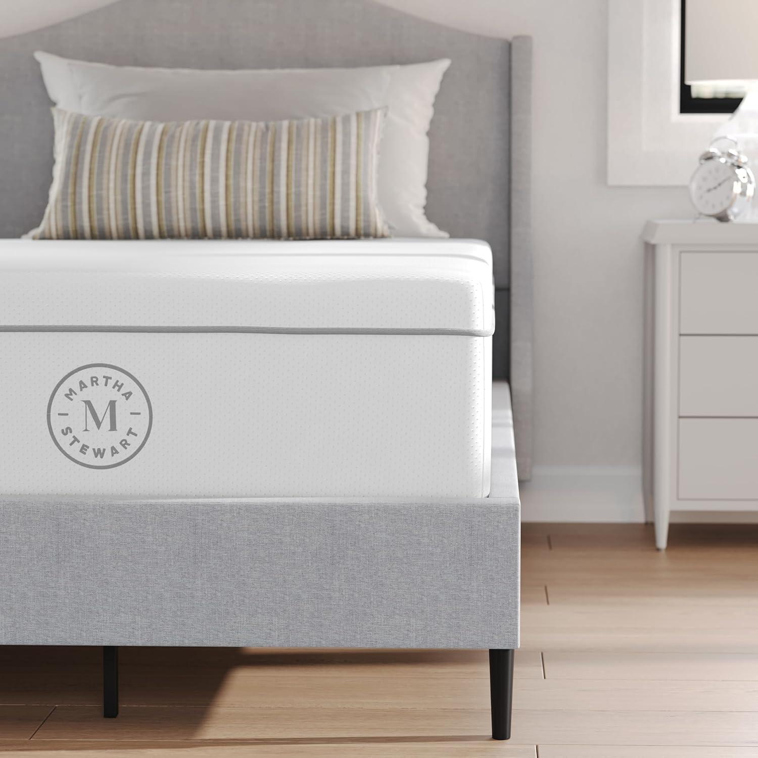 imageMartha Stewart SleepComplete King Mattress in a Box Firm Pocket Spring and Foam Hybrid Mattress DualAction Cooling 5Way Zoning Coolweave Cover 12 quot WhiteTwin