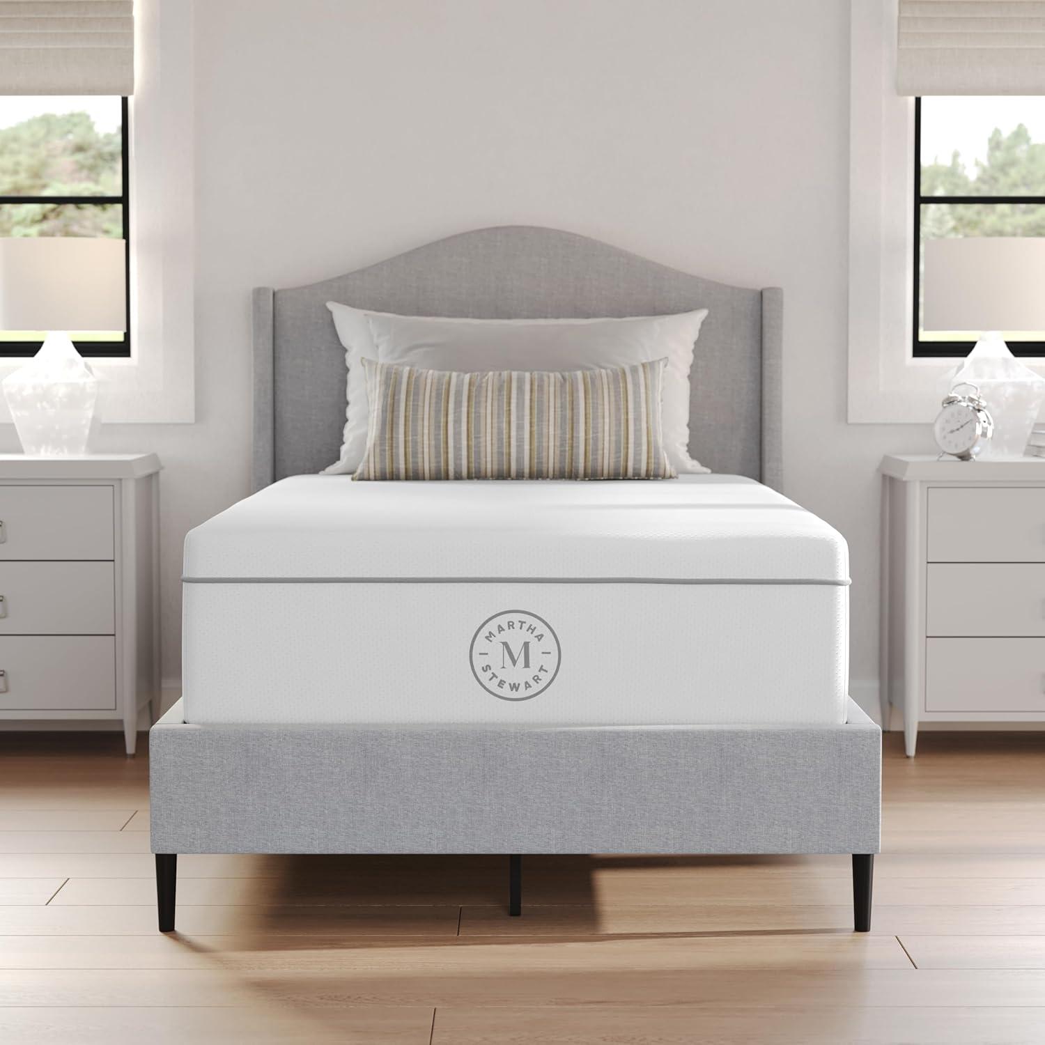 imageMartha Stewart SleepComplete King Mattress in a Box Firm Pocket Spring and Foam Hybrid Mattress DualAction Cooling 5Way Zoning Coolweave Cover 12 quot WhiteTwin