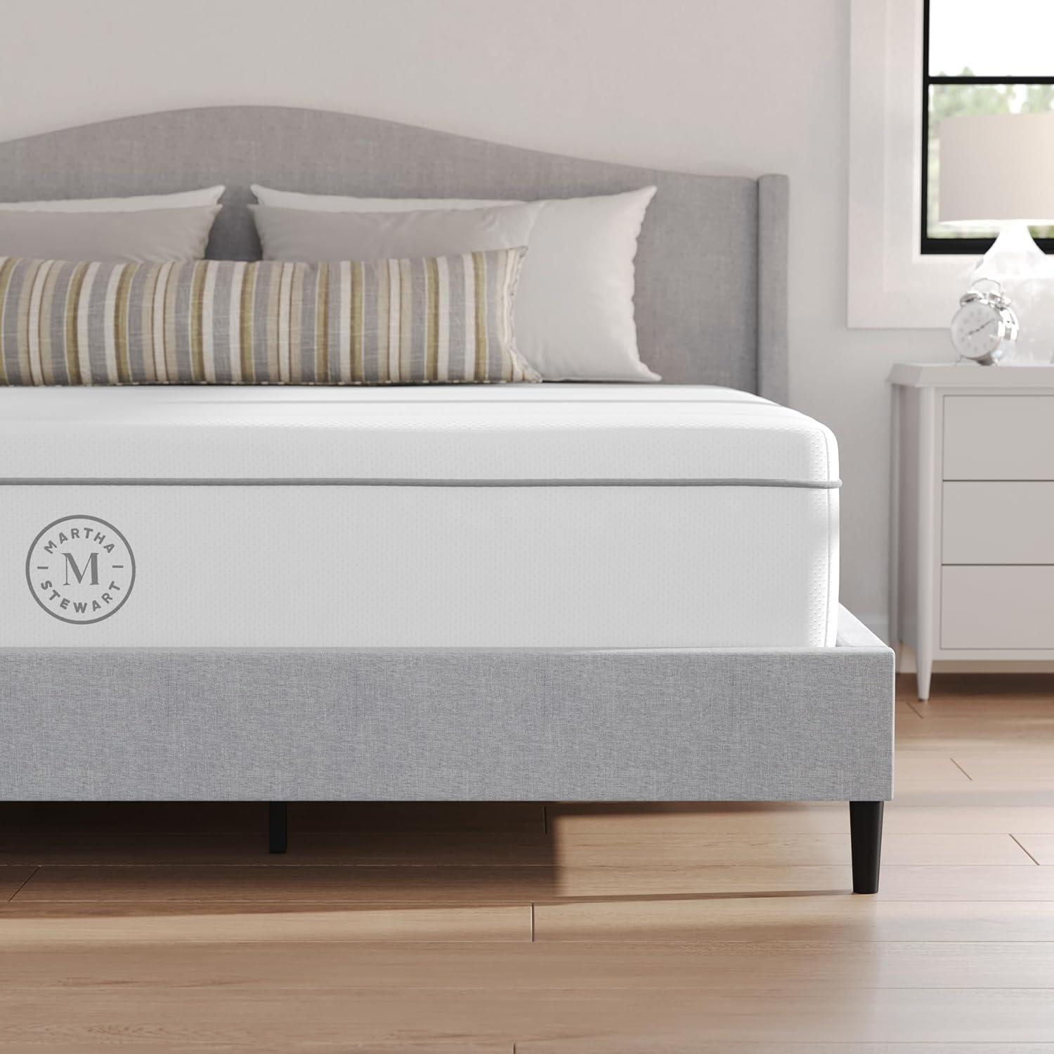 imageMartha Stewart SleepComplete King Mattress in a Box Firm Pocket Spring and Foam Hybrid Mattress DualAction Cooling 5Way Zoning Coolweave Cover 12 quot WhiteKing