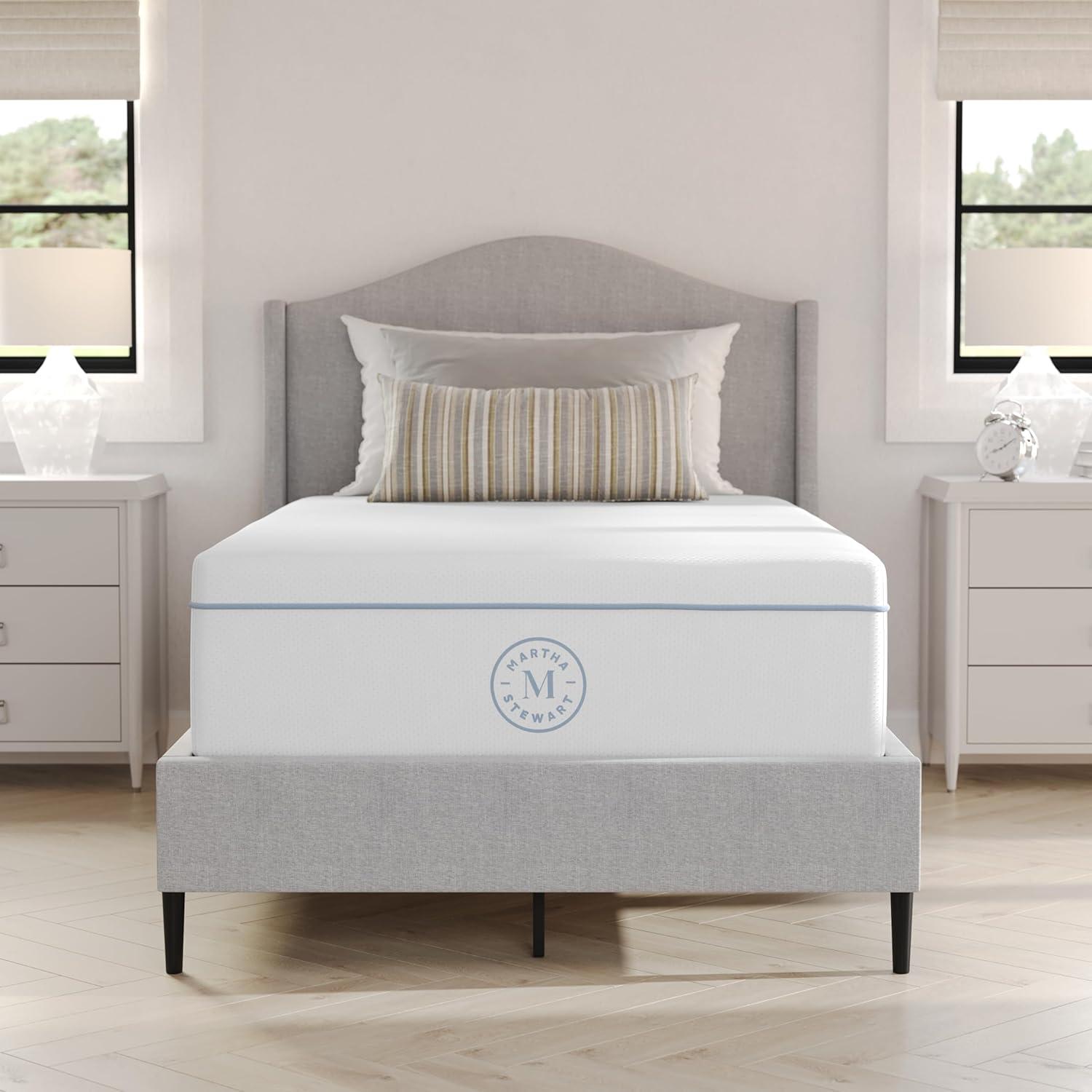 imageMartha Stewart SleepComplete King Mattress in a Box Firm Pocket Spring and Foam Hybrid Mattress DualAction Cooling 5Way Zoning Coolweave Cover 12 quot WhiteTwin