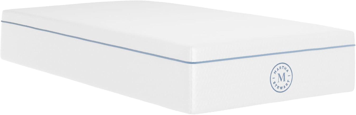 imageMartha Stewart SleepComplete Queen Mattress in a Box MediumFirm TripleAction Cooling Gel Memory Foam Mattress Removable Coolweave Jacquard Cover 12quot WhiteTwin