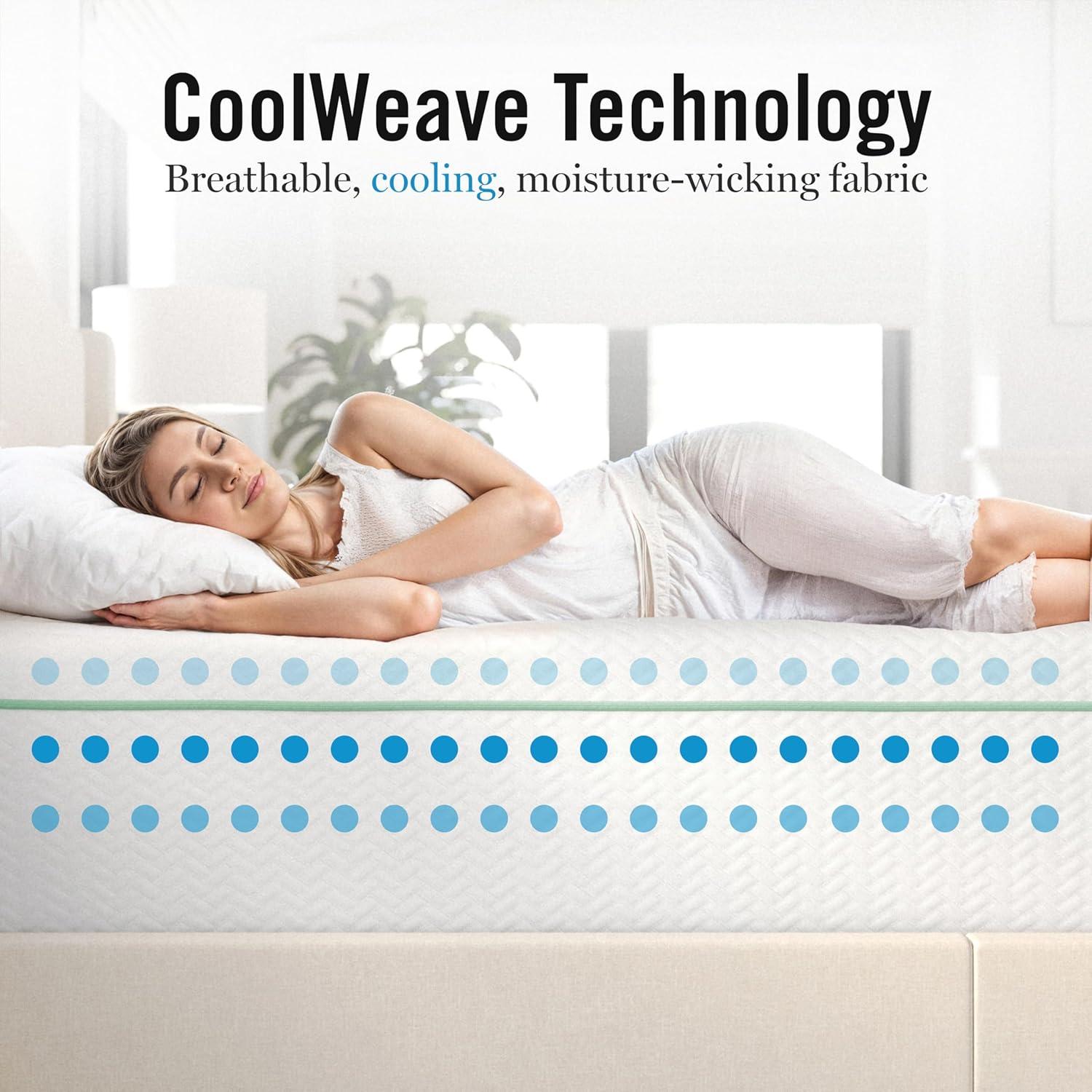 imageMartha Stewart SleepComplete Queen Mattress in a Box MediumFirm TripleAction Cooling Gel Memory Foam Mattress Removable Coolweave Jacquard Cover 12quot WhiteKing