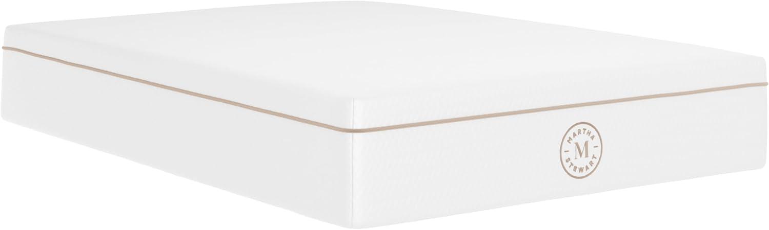 imageMartha Stewart SleepComplete Queen Mattress in a Box MediumPlush DualAction Cooling Gel Memory Foam Mattress Removable Coolweave Jacquard Cover 12quot WhiteWhite