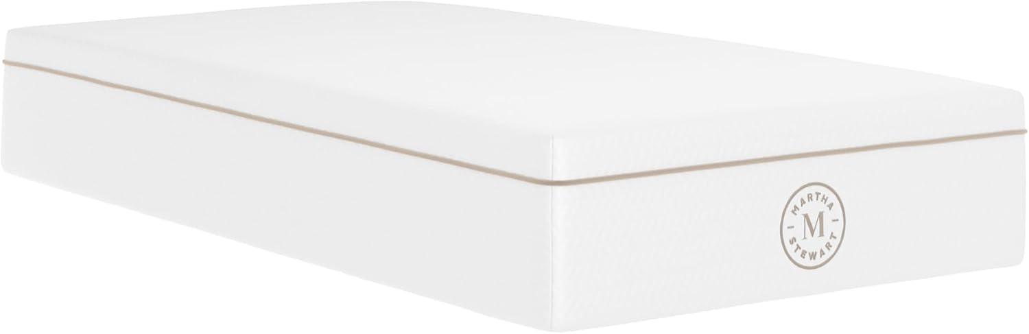 imageMartha Stewart SleepComplete Queen Mattress in a Box MediumPlush DualAction Cooling Gel Memory Foam Mattress Removable Coolweave Jacquard Cover 12quot WhiteWhite