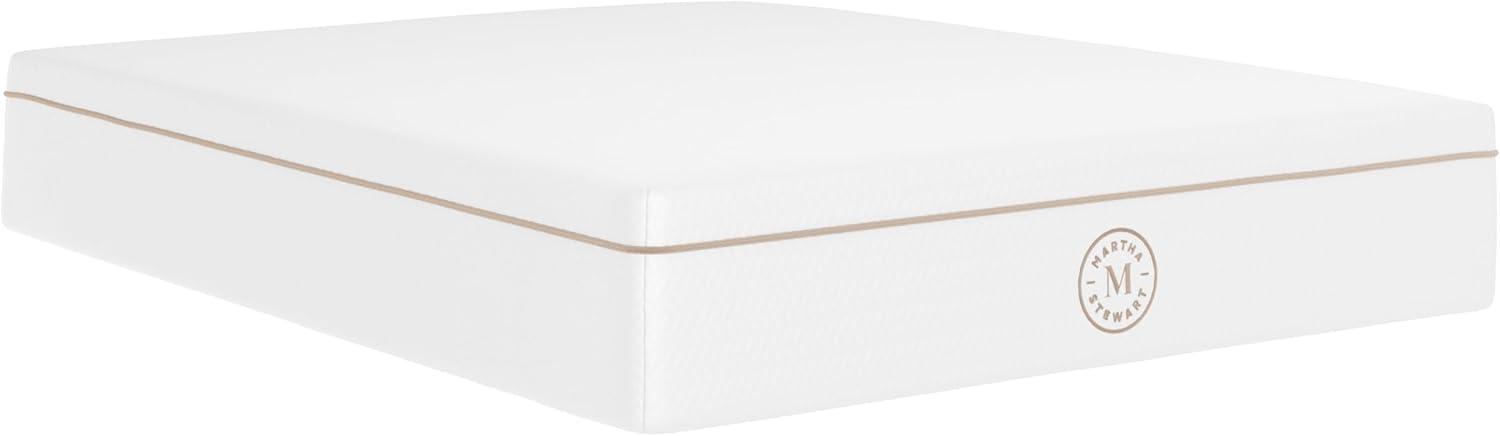 imageMartha Stewart SleepComplete Queen Mattress in a Box MediumPlush DualAction Cooling Gel Memory Foam Mattress Removable Coolweave Jacquard Cover 12quot WhiteWhite