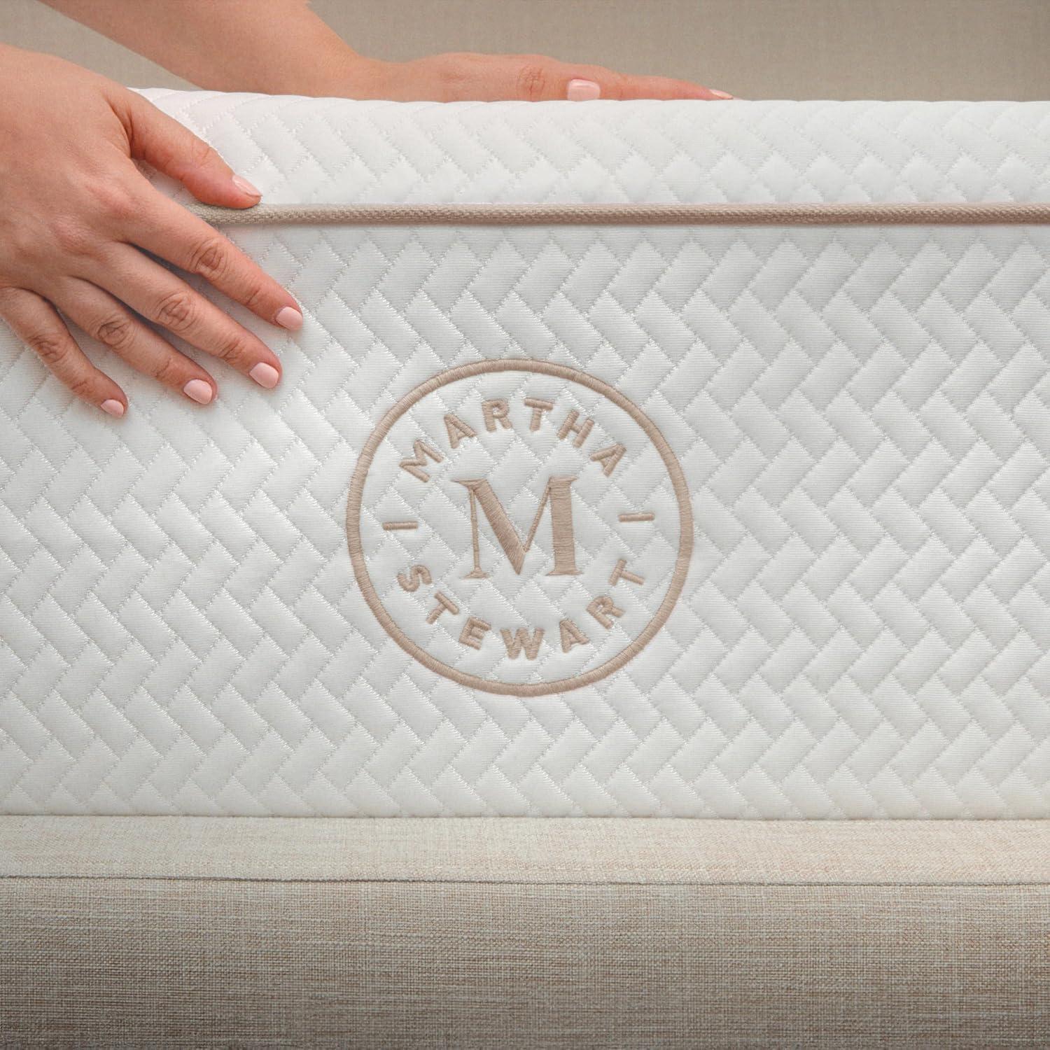 imageMartha Stewart SleepComplete Queen Mattress in a Box MediumPlush DualAction Cooling Gel Memory Foam Mattress Removable Coolweave Jacquard Cover 12quot WhiteWhite