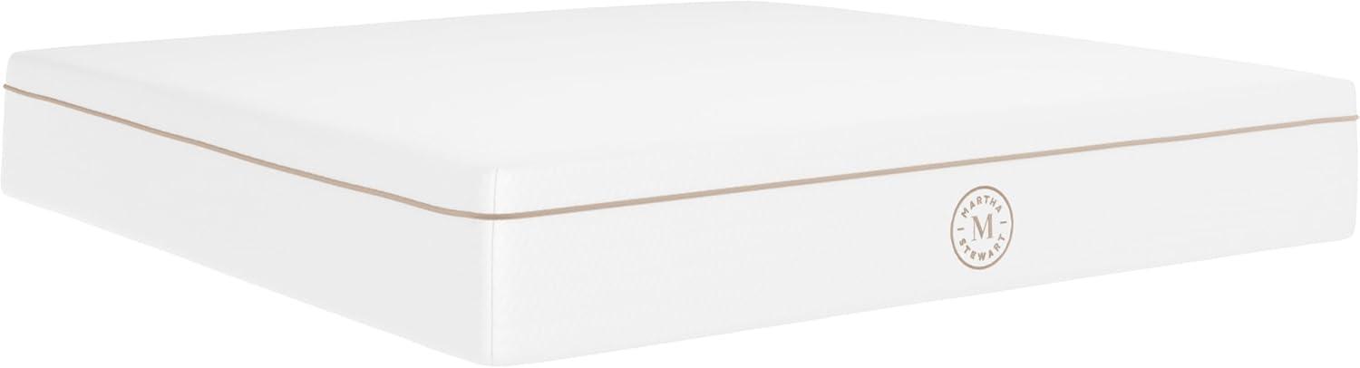 imageMartha Stewart SleepComplete Queen Mattress in a Box MediumPlush DualAction Cooling Gel Memory Foam Mattress Removable Coolweave Jacquard Cover 12quot WhiteWhite