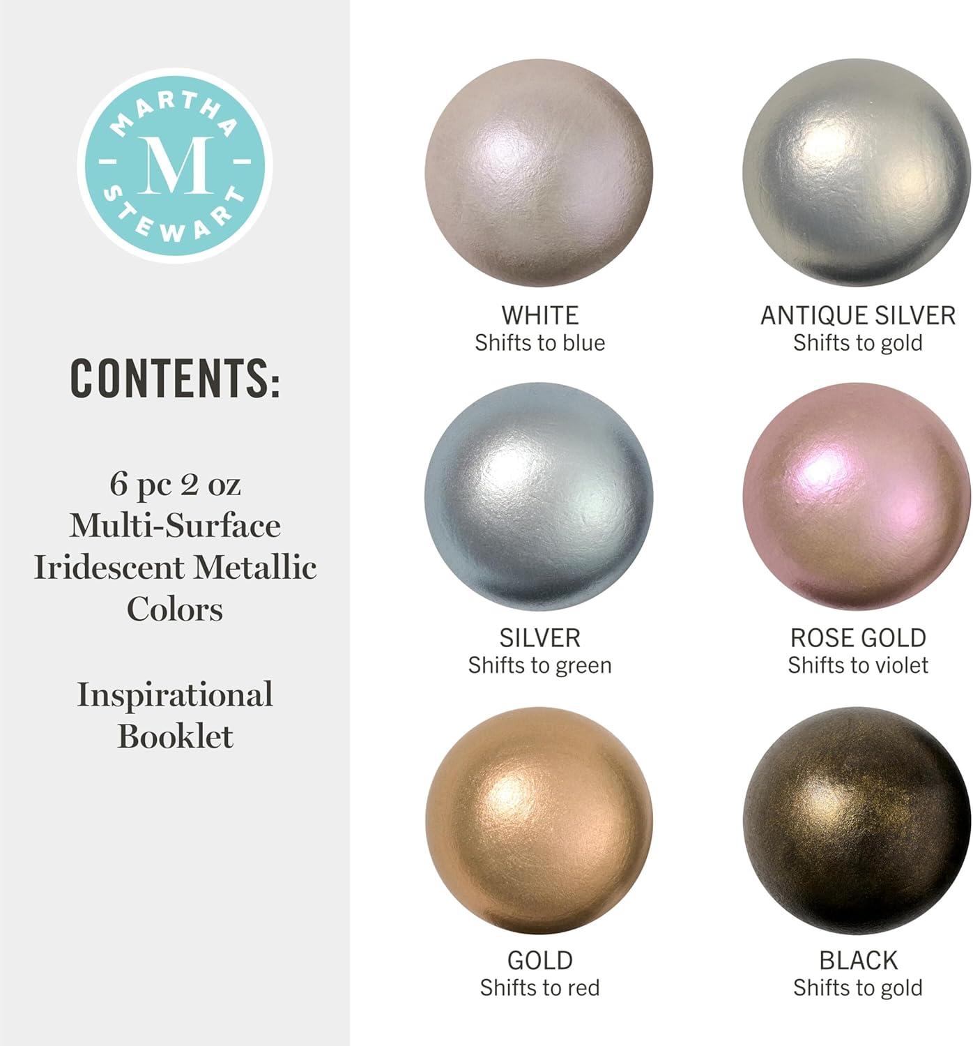 imageMartha Stewart Specialty Iridescent Metallic Paint Set 6 Pc