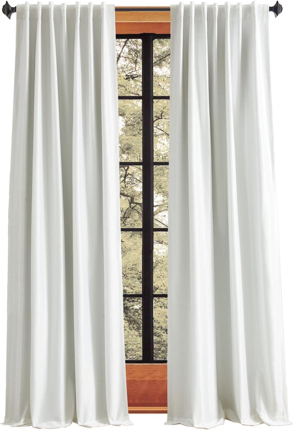 imageMartha Stewart Spellbound Blackout Lining Rod PocketBack Tab Window Curtain Panel Pair 95quot WhiteWhite