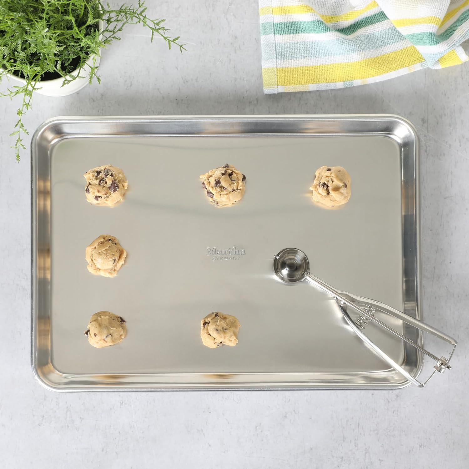 imageMartha Stewart Sprucedale 15Inch Stainless Steel Ice Cream Scooper Durable Kitchen Scoop with Comfortable Handle for Perfect Portions